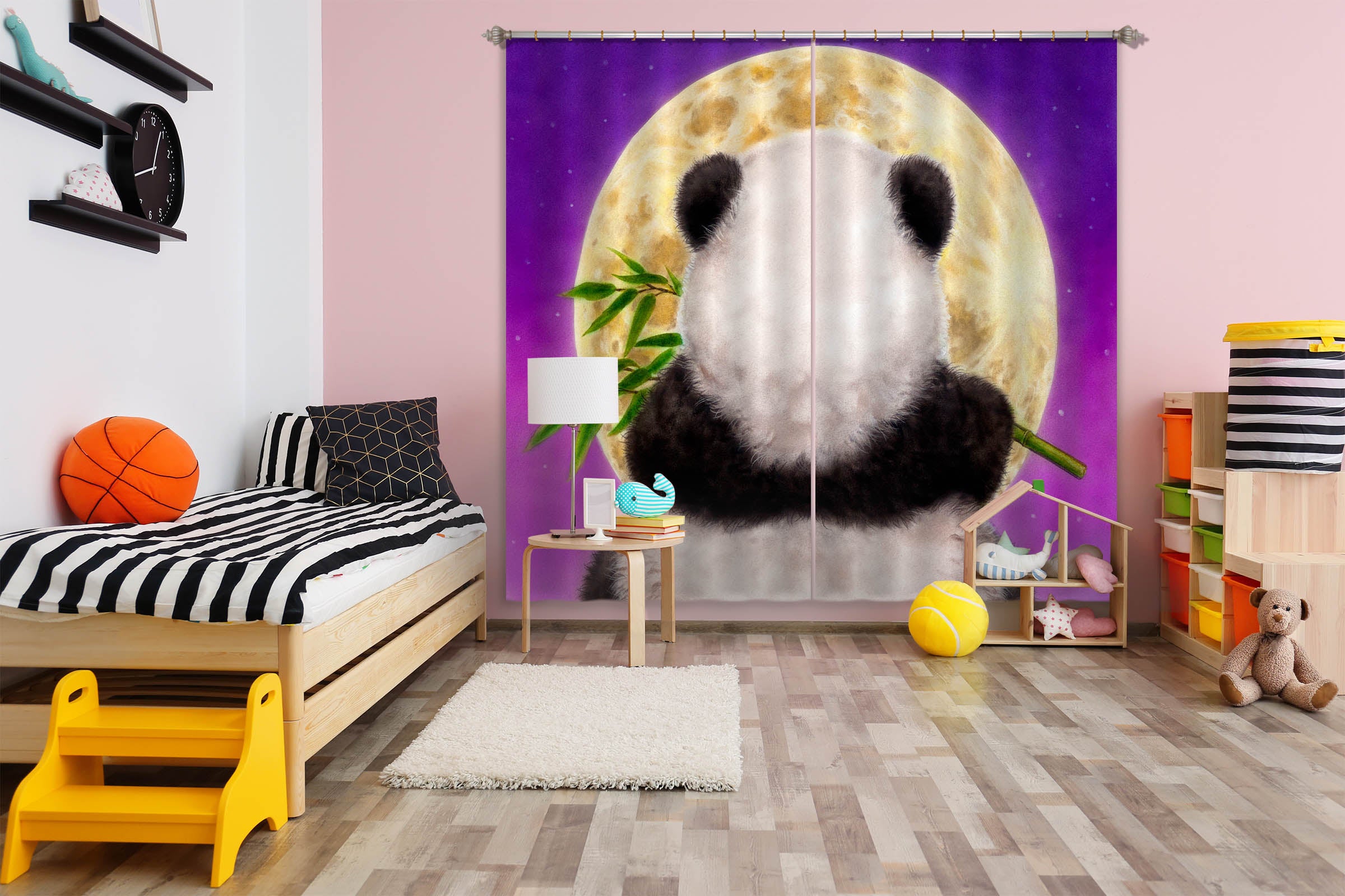 3D Panda Back View 9045 Kayomi Harai Curtain Curtains Drapes