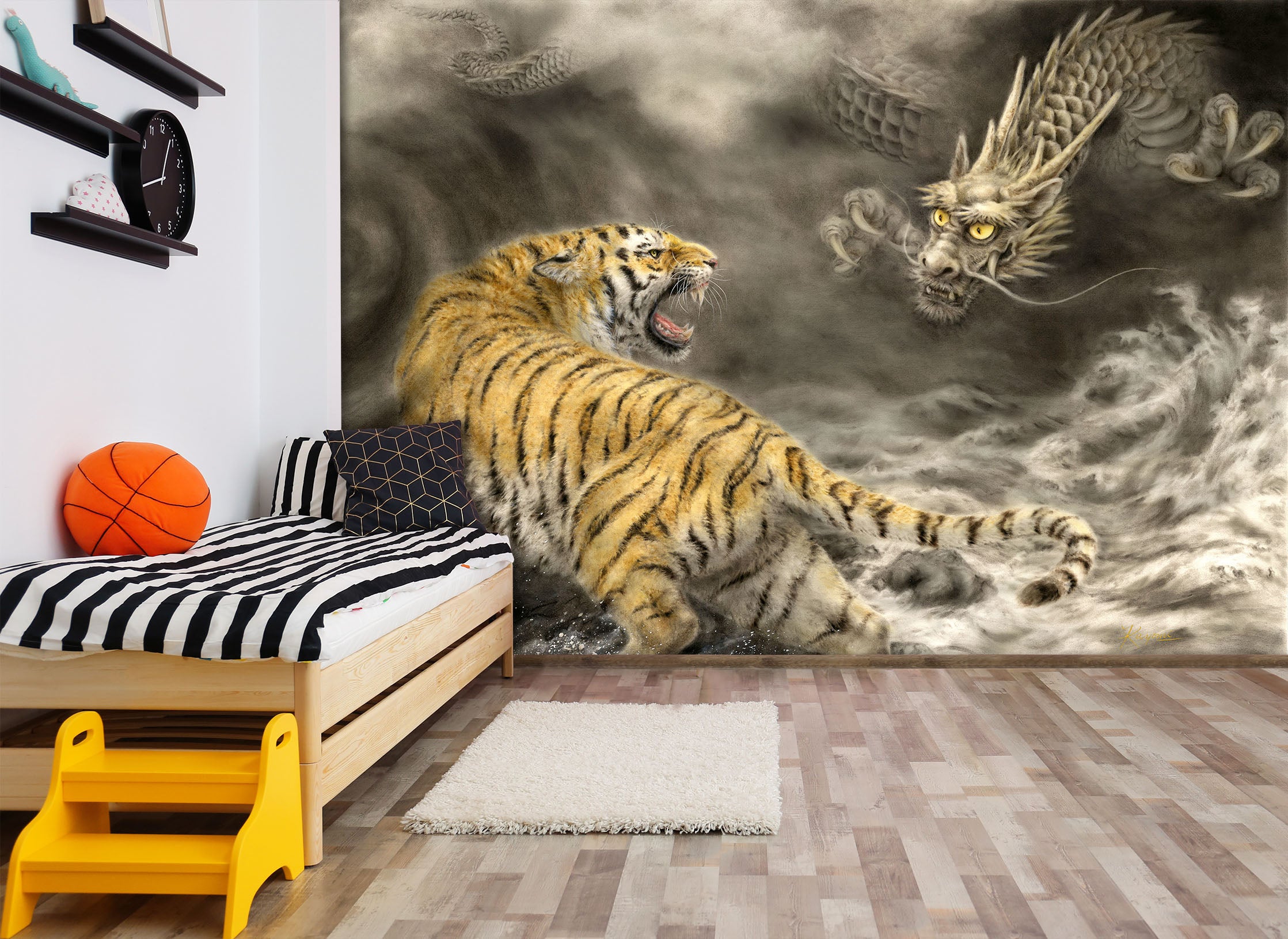 3D Dragon Tiger 5518 Kayomi Harai Wall Mural Wall Murals