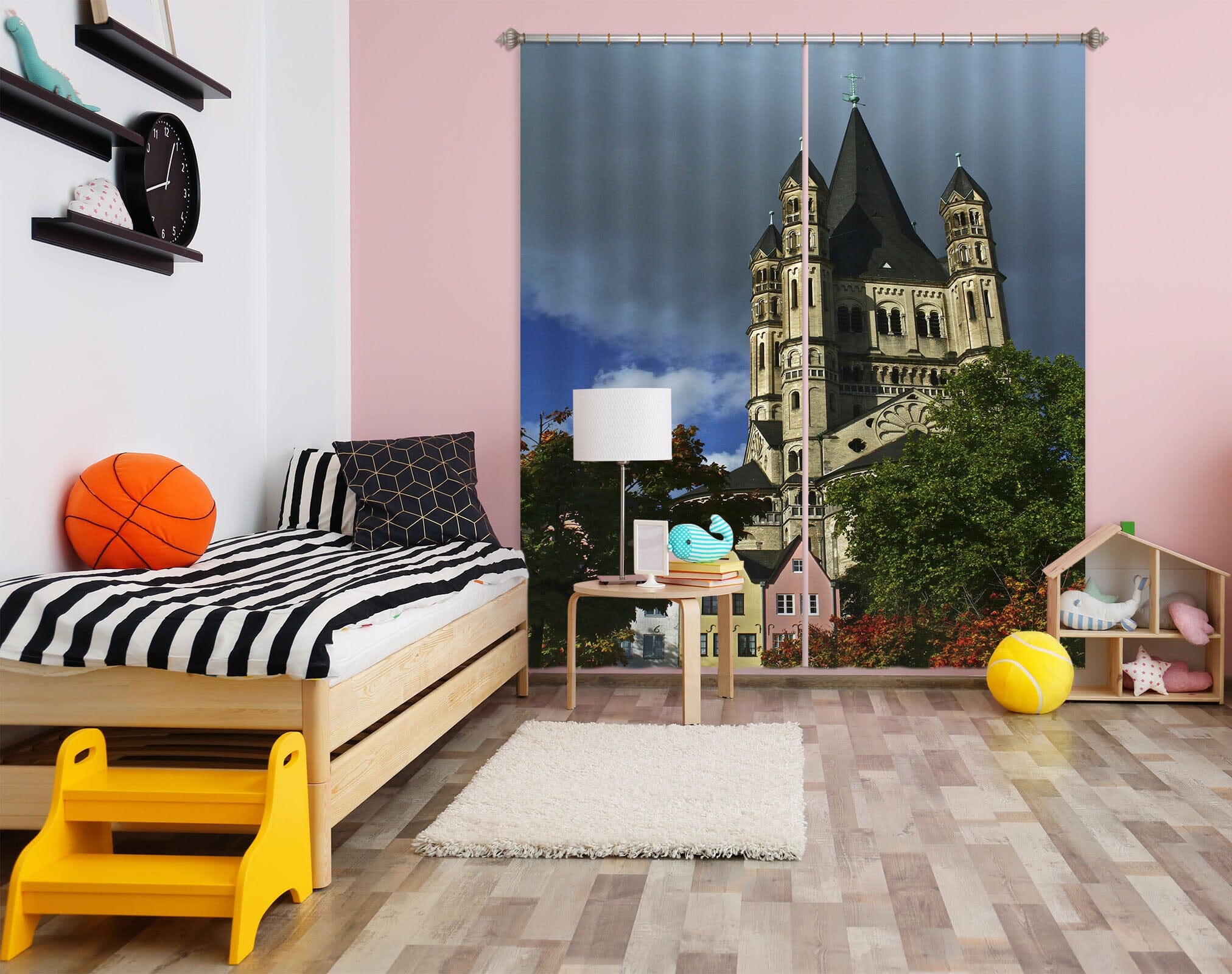 3D Hilltop Castle 053 Kathy Barefield Curtain Curtains Drapes Curtains AJ Creativity Home