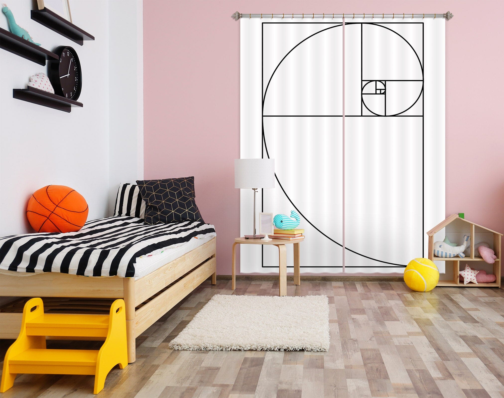 3D Black Lines 1101 Boris Draschoff Curtain Curtains Drapes Curtains AJ Creativity Home