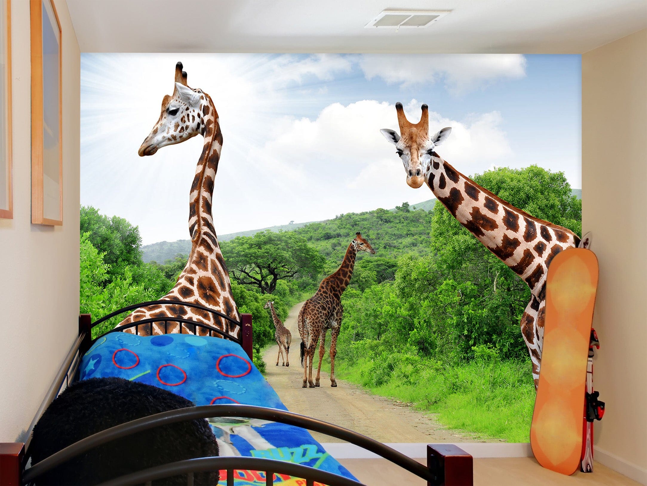 3D Giraffe Forest 279 Wall Murals Wallpaper AJ Wallpaper 2