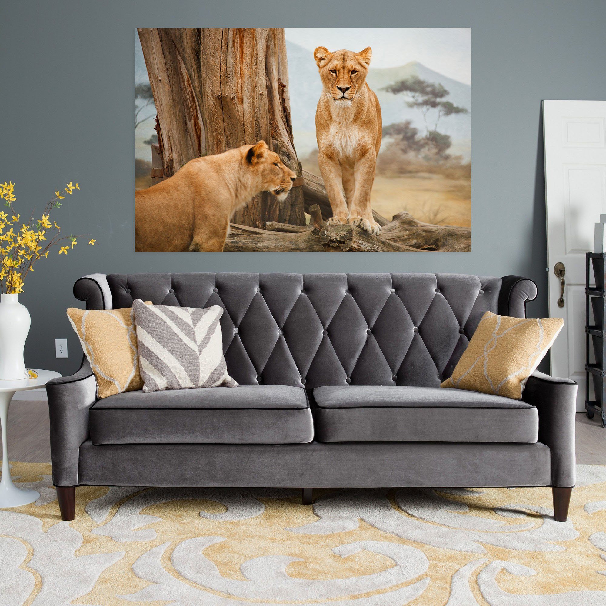 3D Big Tree Cheetah 12 Animal Wall Stickers Wallpaper AJ Wallpaper 2