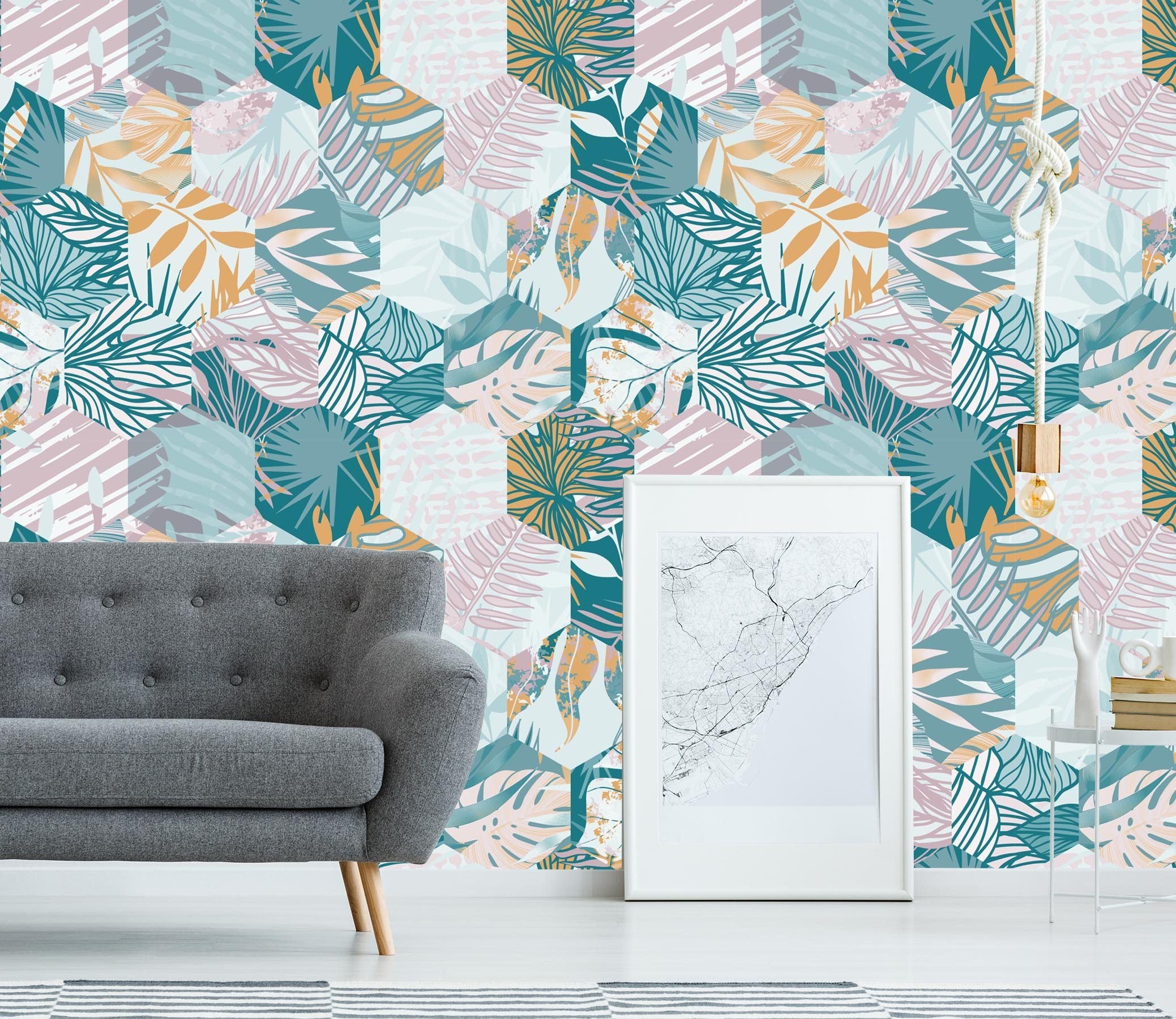 3D Leaf Pattern 054 Wallpaper AJ Wallpaper