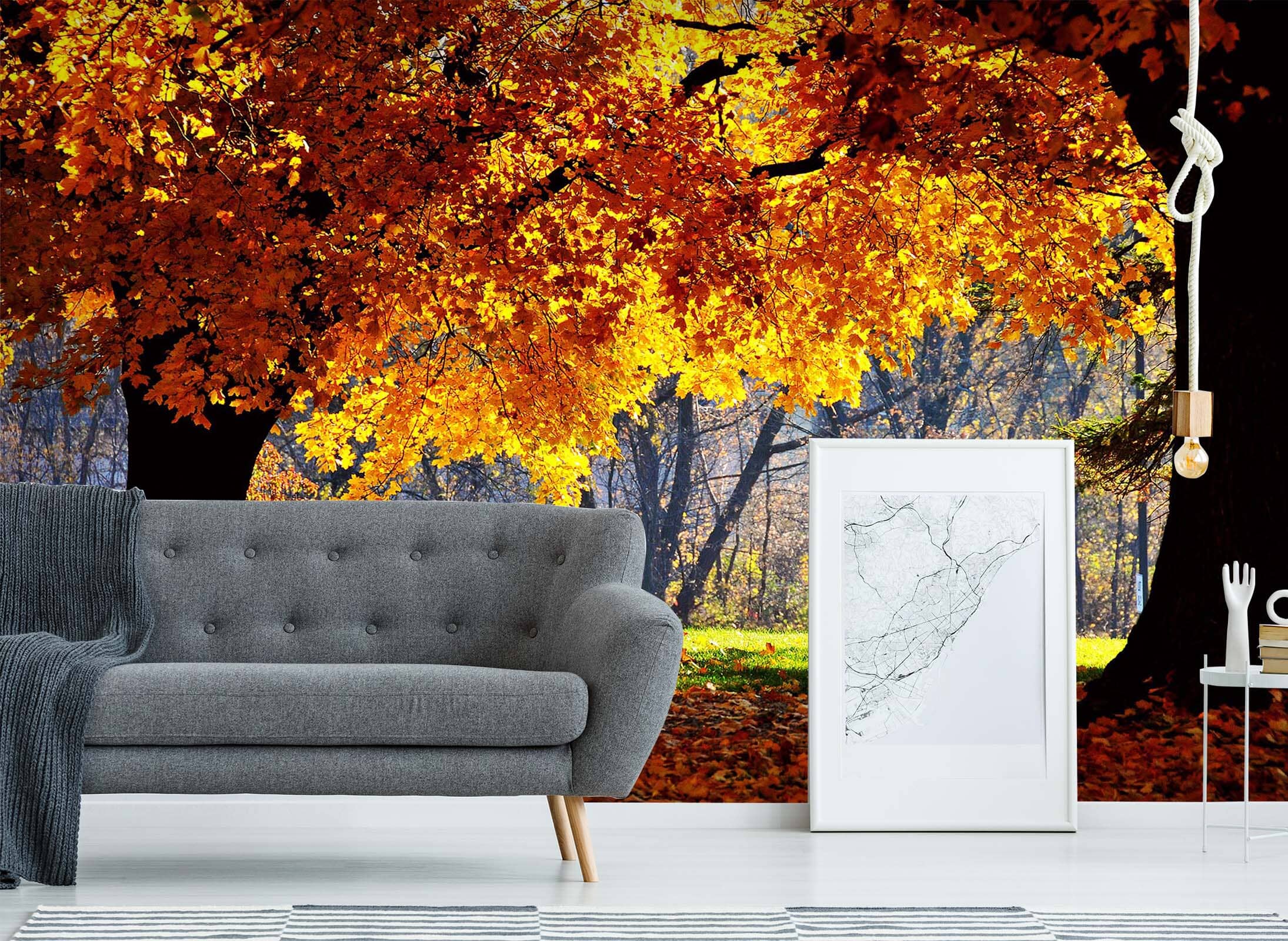 3D Woods Red Autumn 025 Wall Murals Wallpaper AJ Wallpaper 2