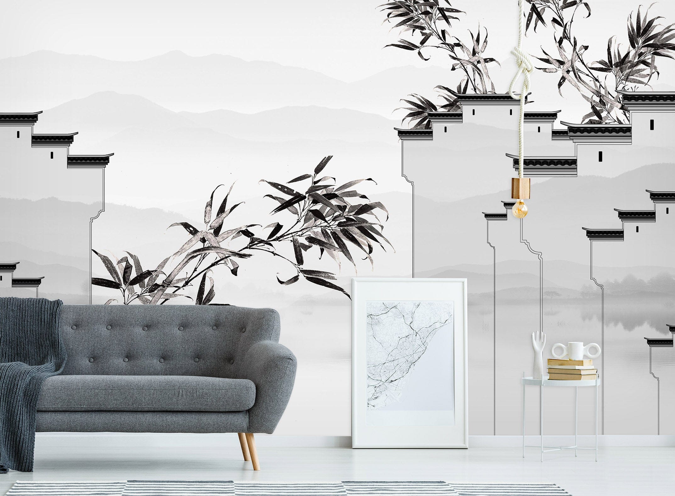 3D Black Bamboo Forest 1596 Wall Murals Wallpaper AJ Wallpaper 2