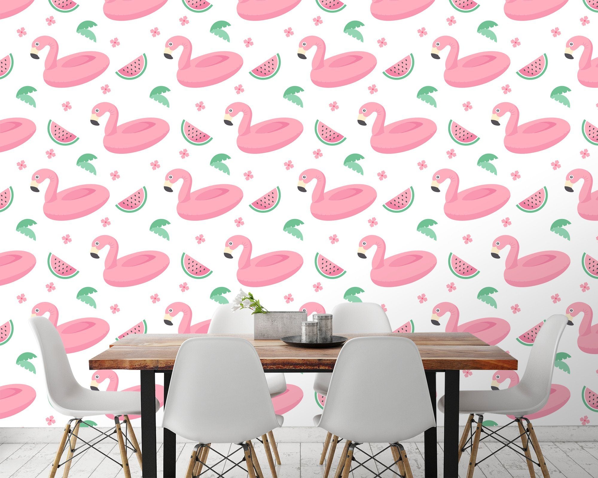 3D Flamingo Swimming Ring 453 Wallpaper AJ Wallpaper