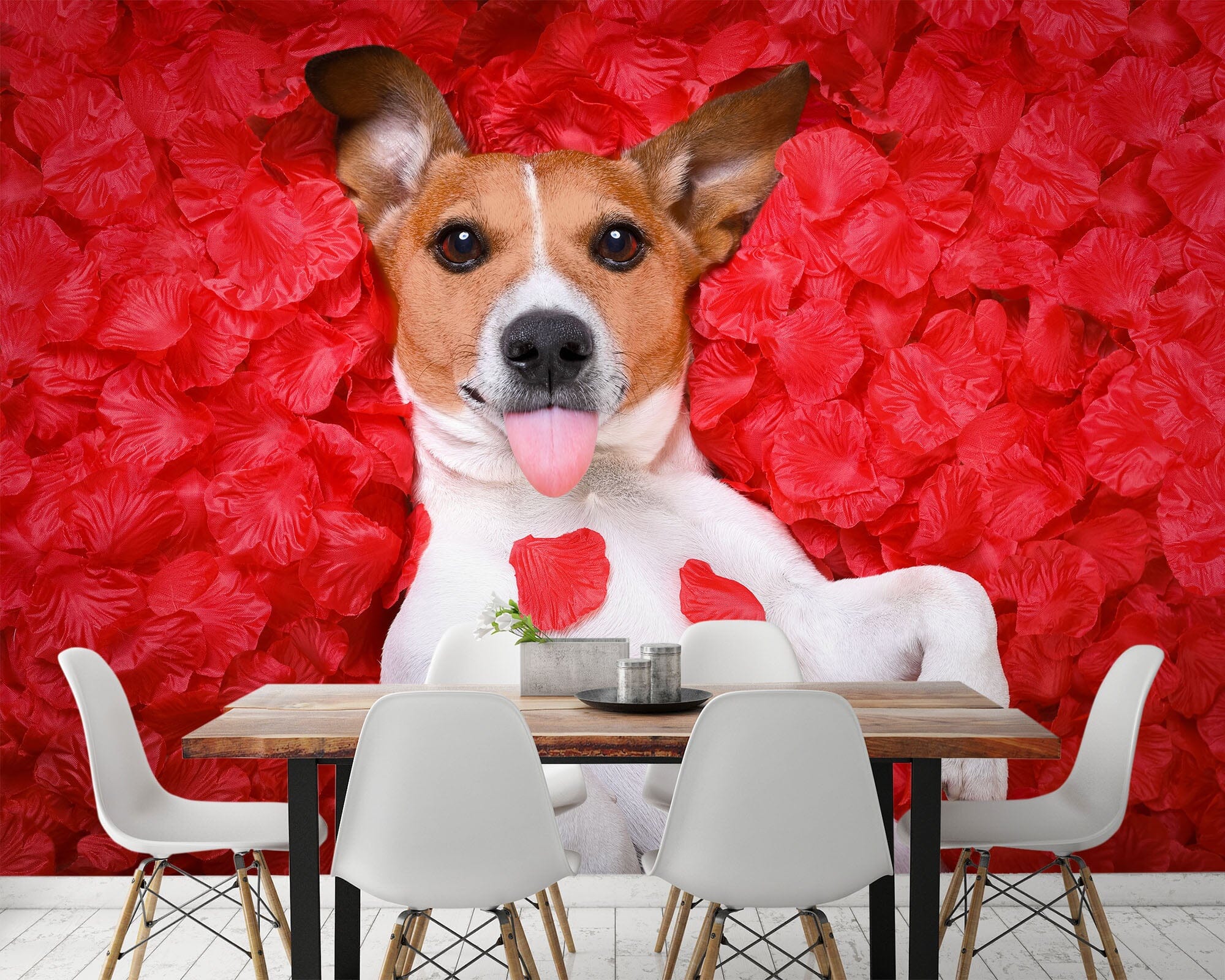 3D Petal Dog 451 Wall Murals Wallpaper AJ Wallpaper 2