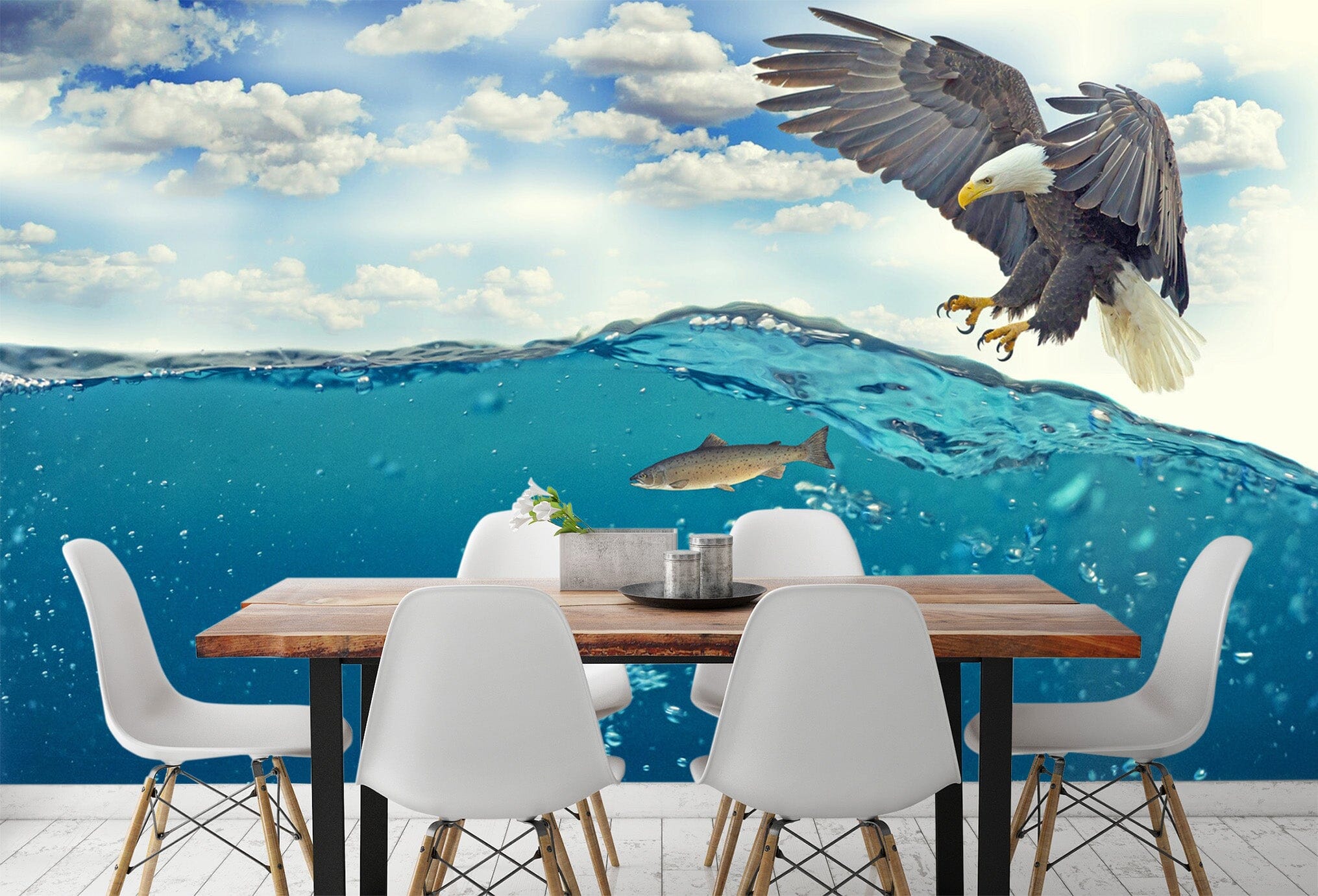 3D Eagle Sea Fish 274 Wall Murals Wallpaper AJ Wallpaper 2
