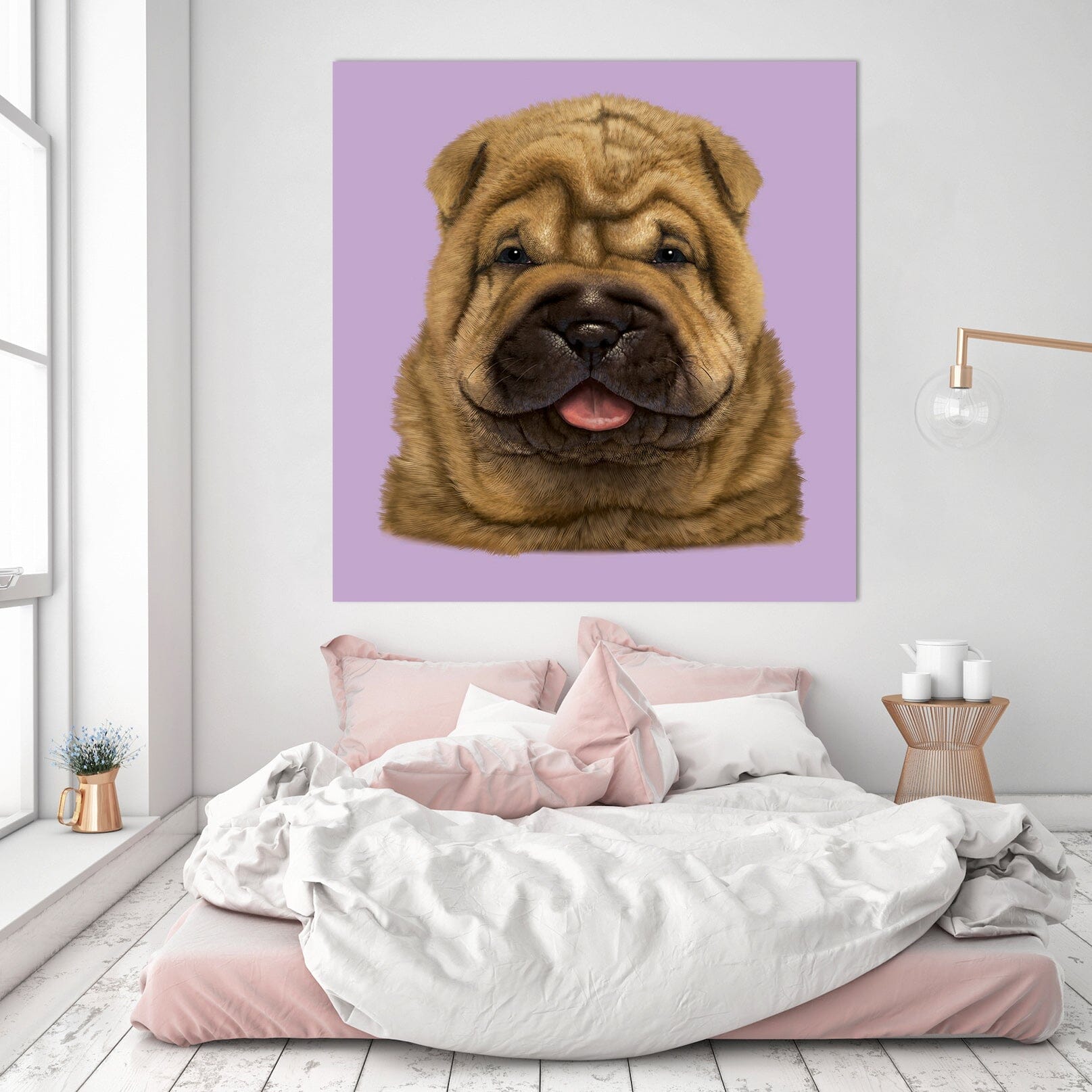 3D Shar Pei Puppy Portrait 069 Vincent Hie Wall Sticker Wallpaper AJ Wallpaper 2