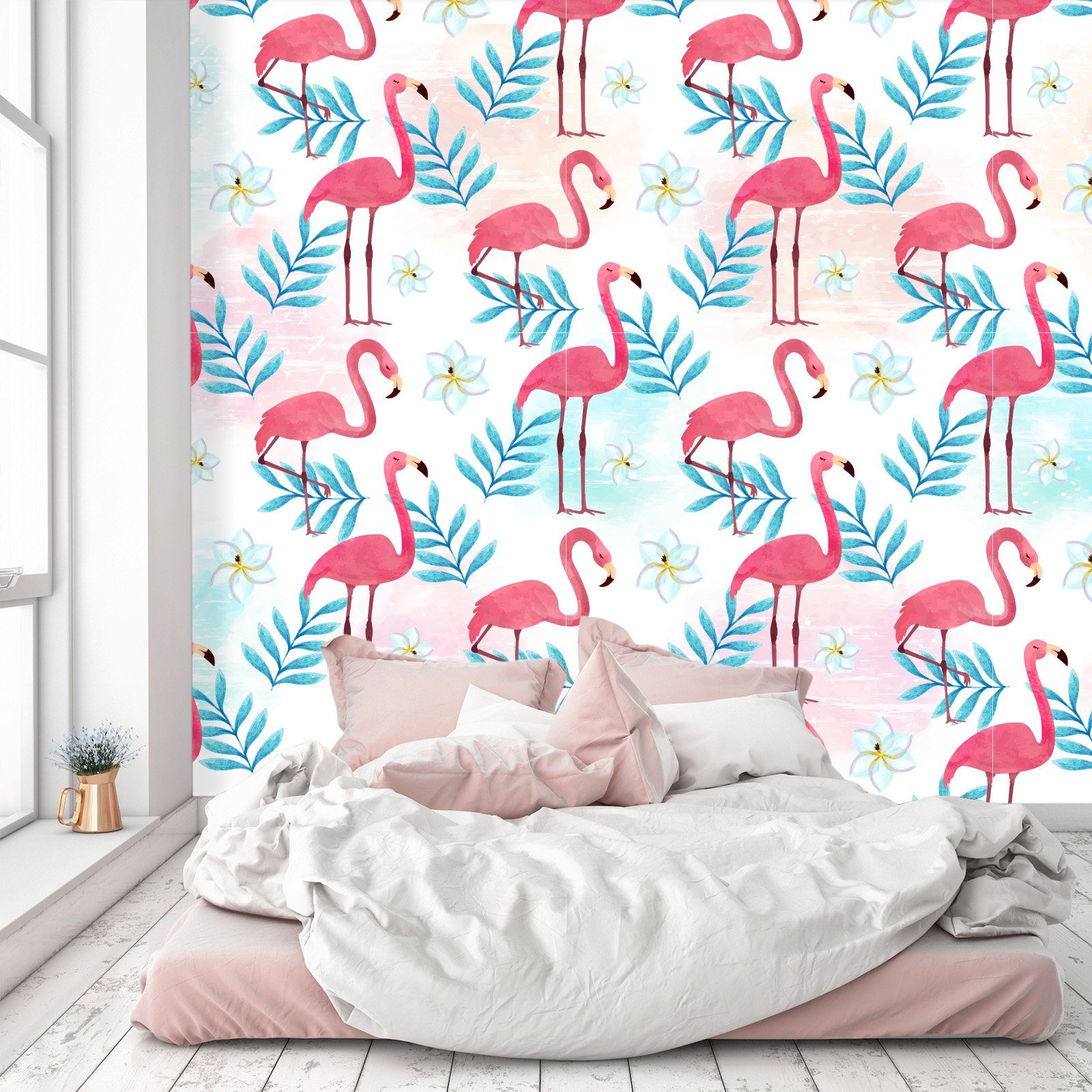 3D Flower Flamingo 450 Wallpaper AJ Wallpaper