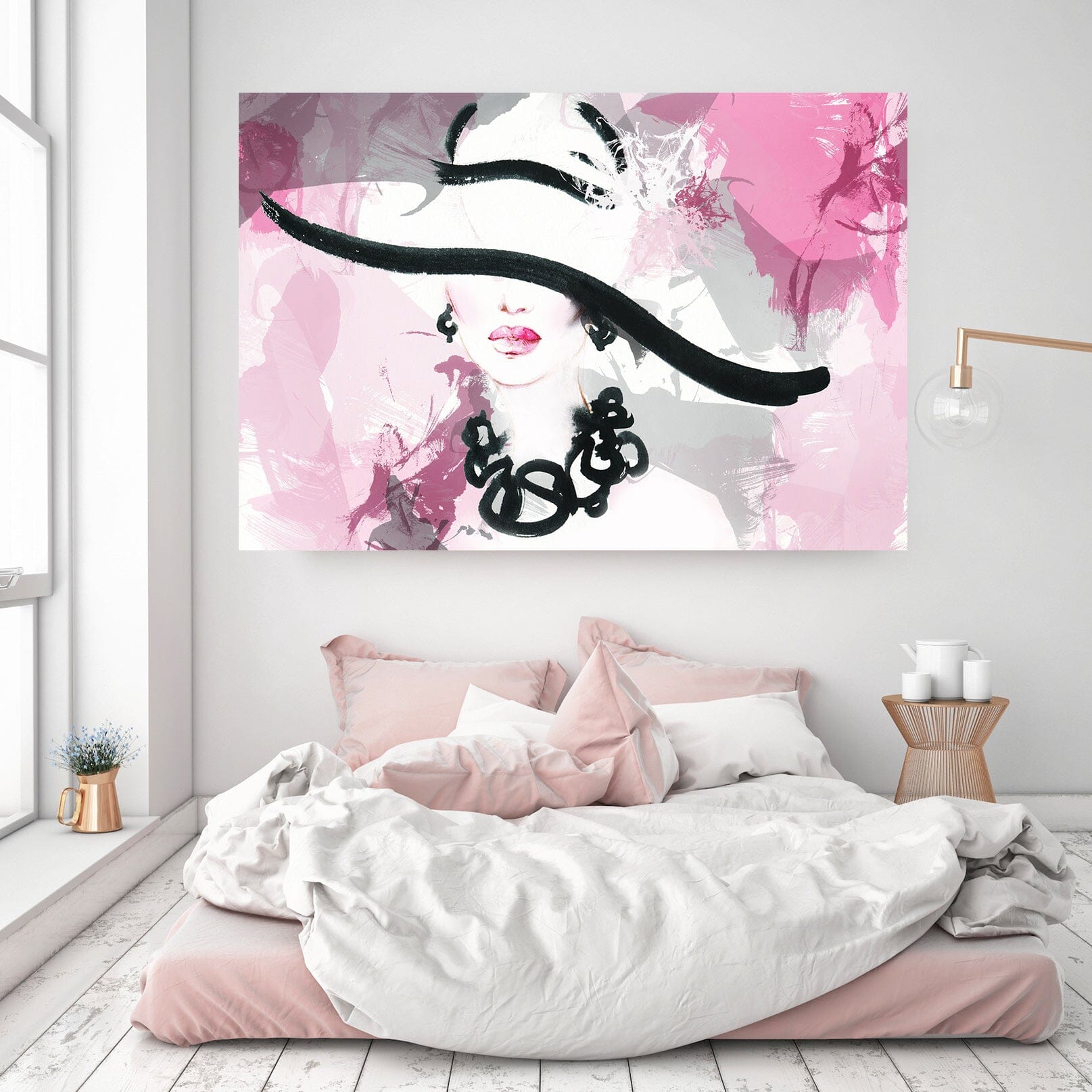 3D White Hat Lady 1014 Wall Sticker Wallpaper AJ Wallpaper 2