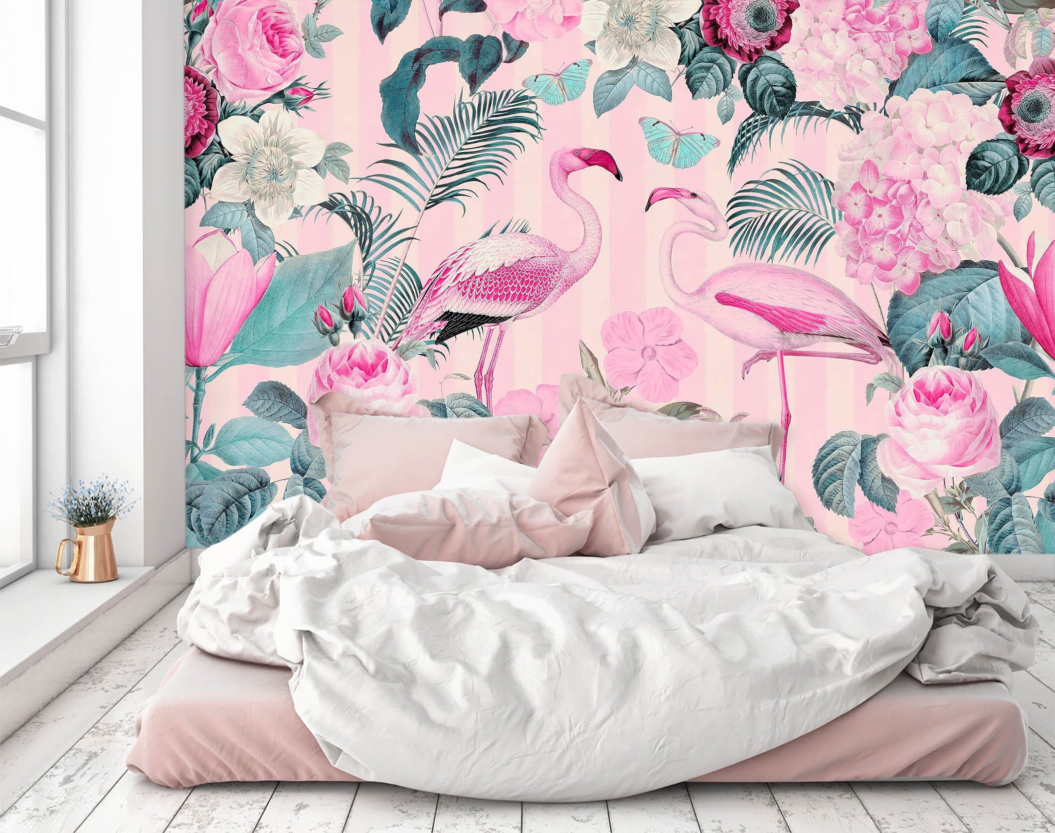 3D Flamingo Forest 1411 Andrea haase Wall Mural Wall Murals Wallpaper AJ Wallpaper 2