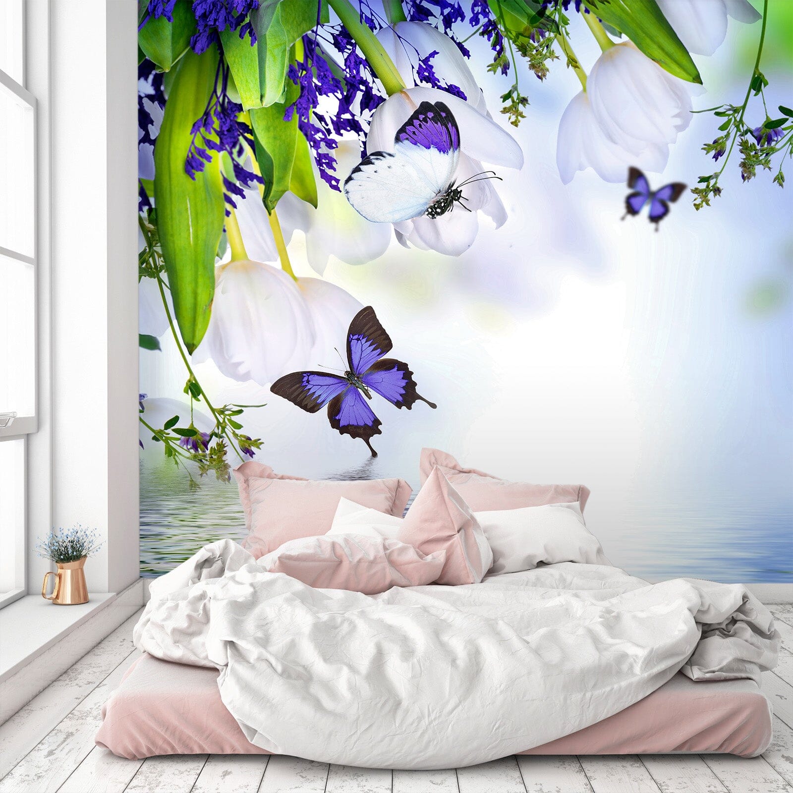 3D Purple Butterfly 391 Wall Murals Wallpaper AJ Wallpaper 2