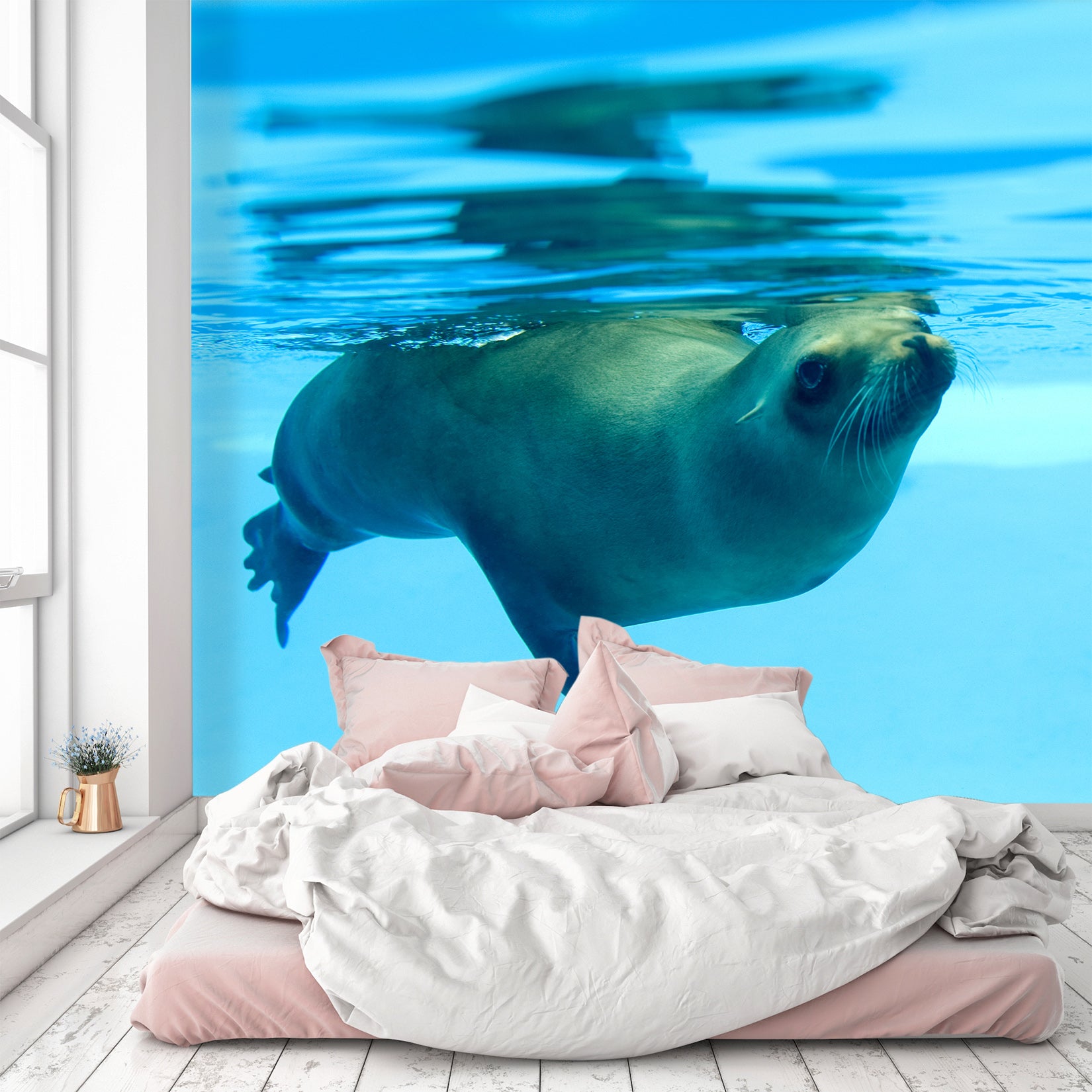 3D Deep Sea Seal 018 Wall Murals Wallpaper AJ Wallpaper 2