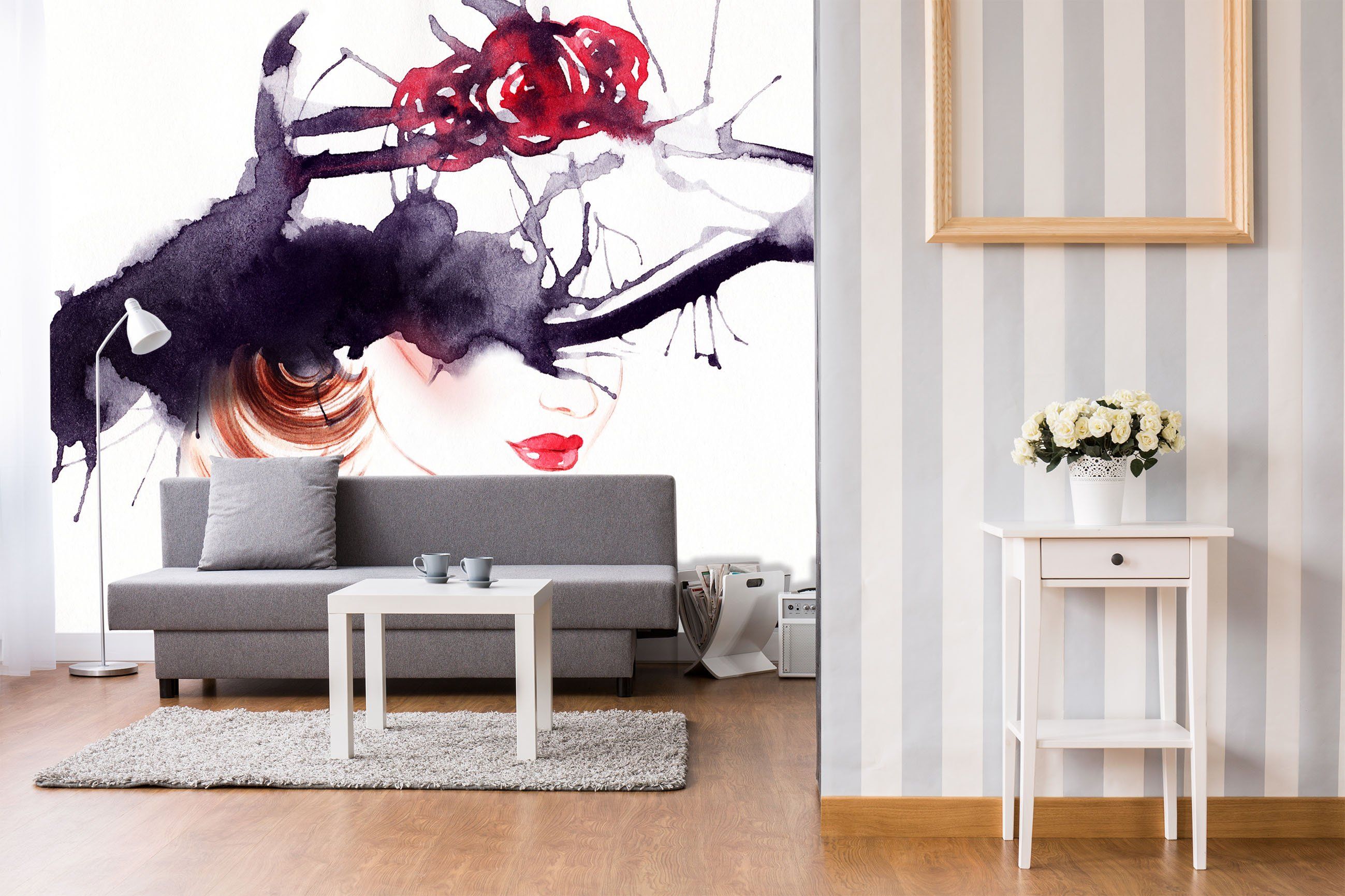 3D Ink Painting Woman 705 Wallpaper AJ Wallpaper