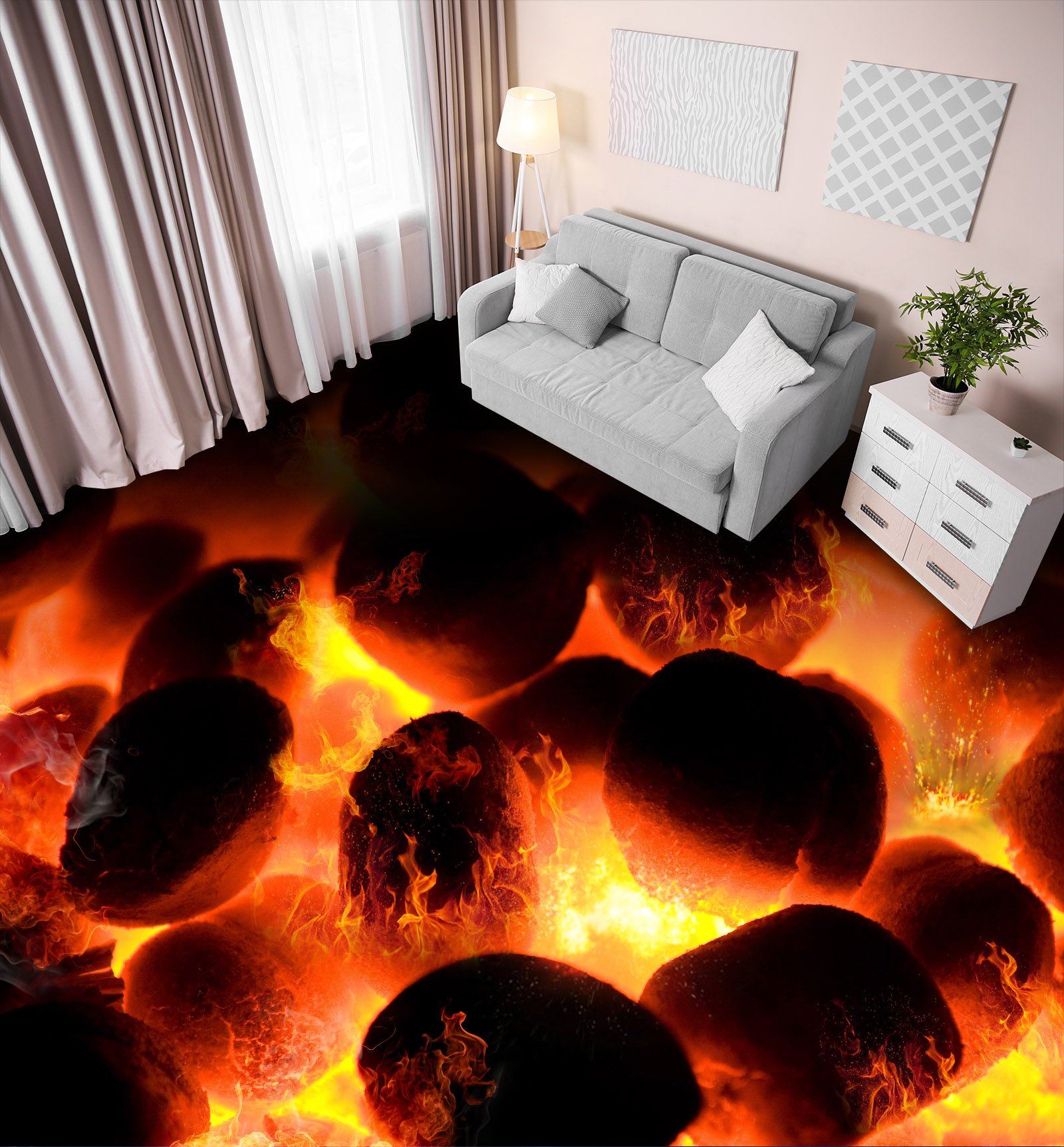 3D Magma 045 Floor Mural Wallpaper AJ Wallpaper 2