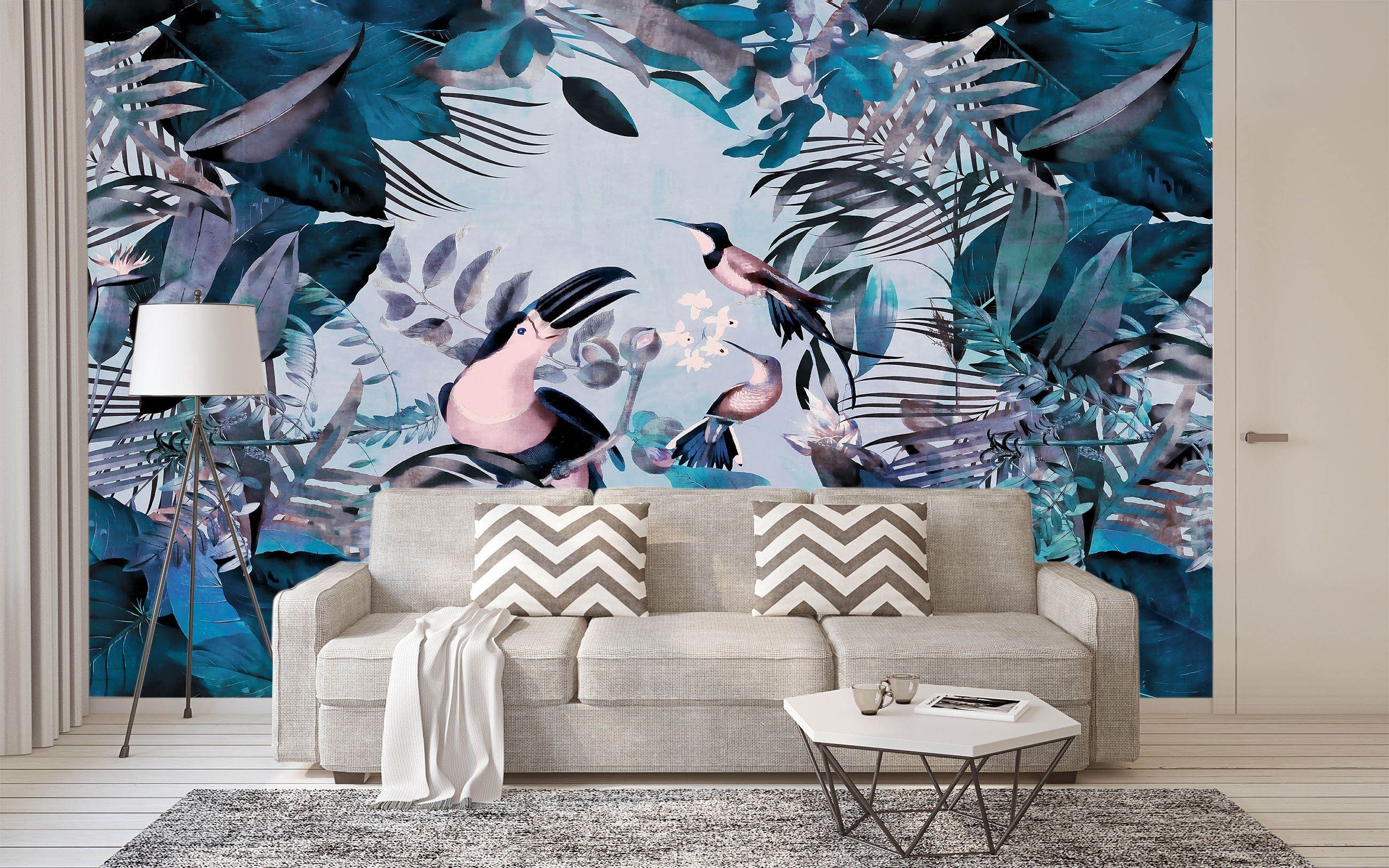 3D Bird Feeding 1404 Andrea haase Wall Mural Wall Murals Wallpaper AJ Wallpaper 2