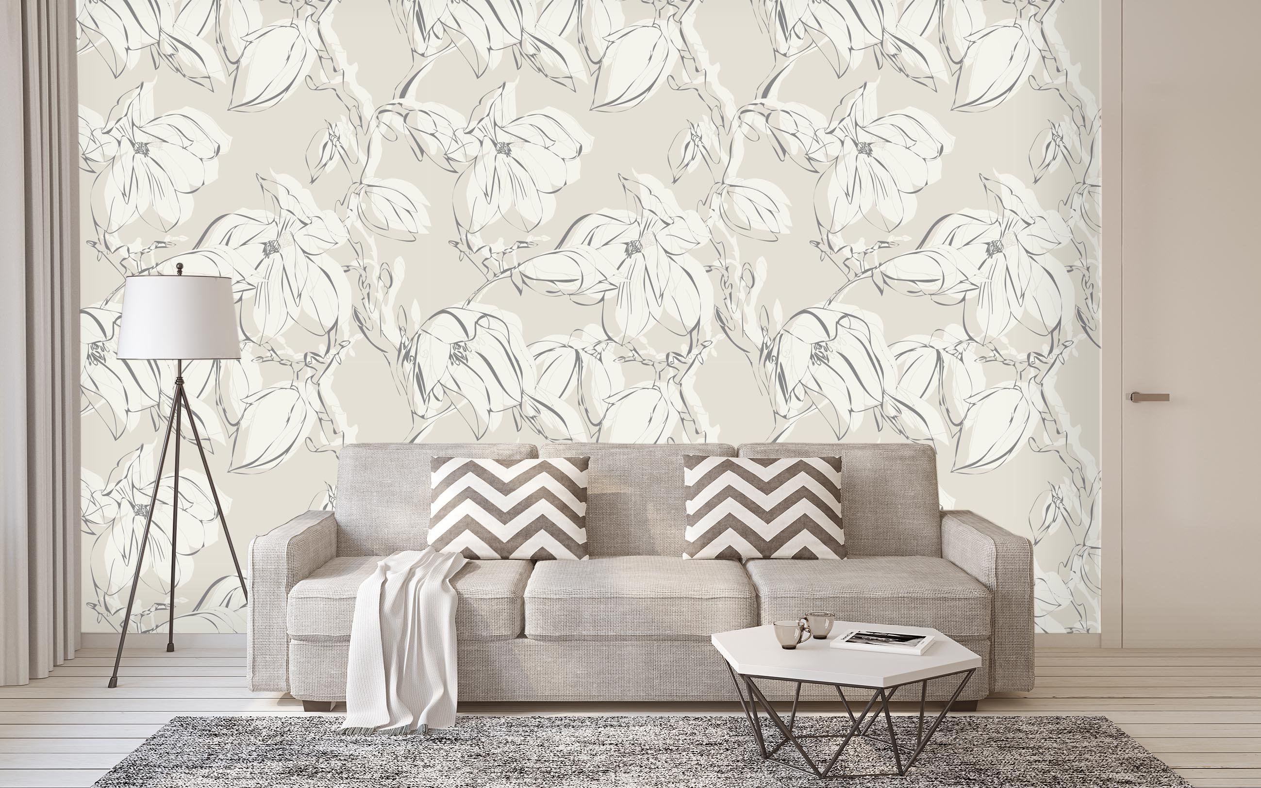 3D Line Flowers 026 Wallpaper AJ Wallpaper