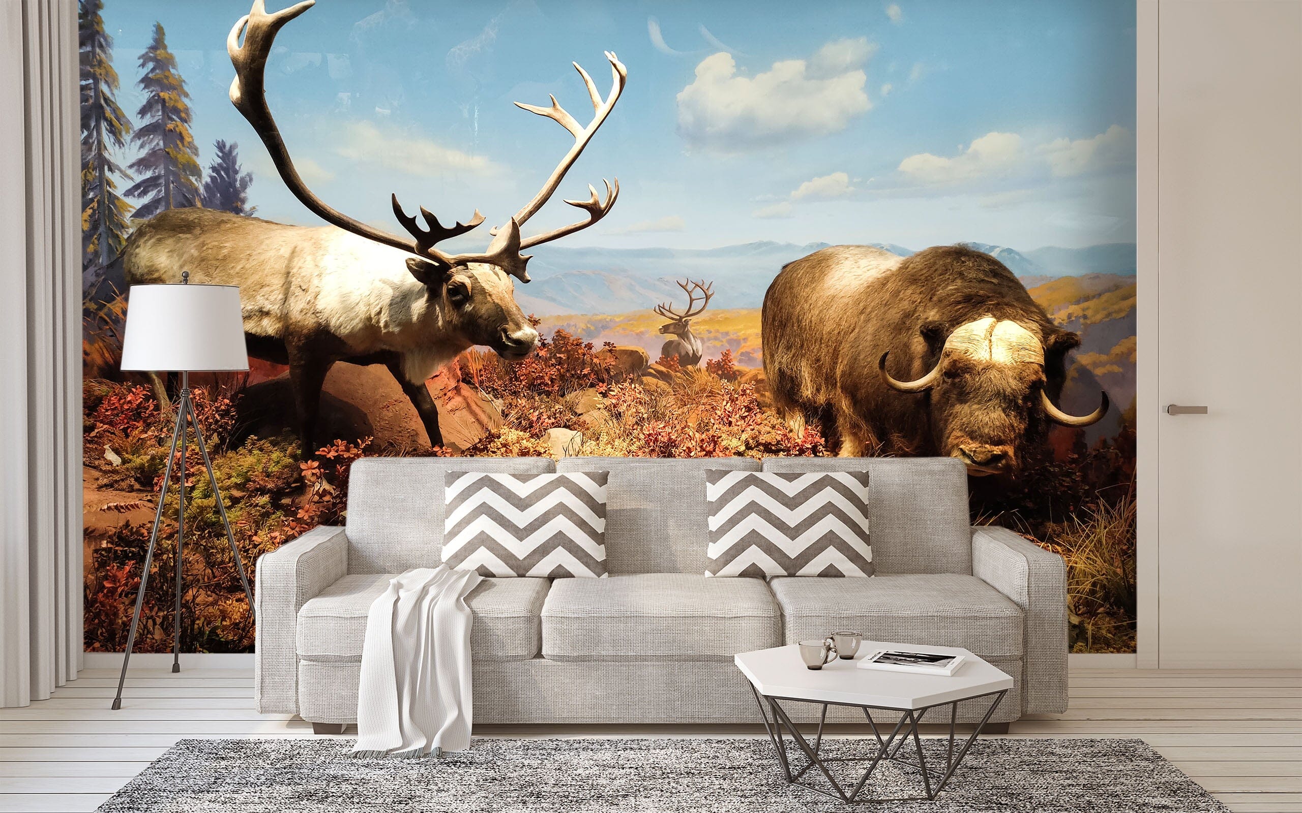 3D Deer Flower 427 Wall Murals Wallpaper AJ Wallpaper 2