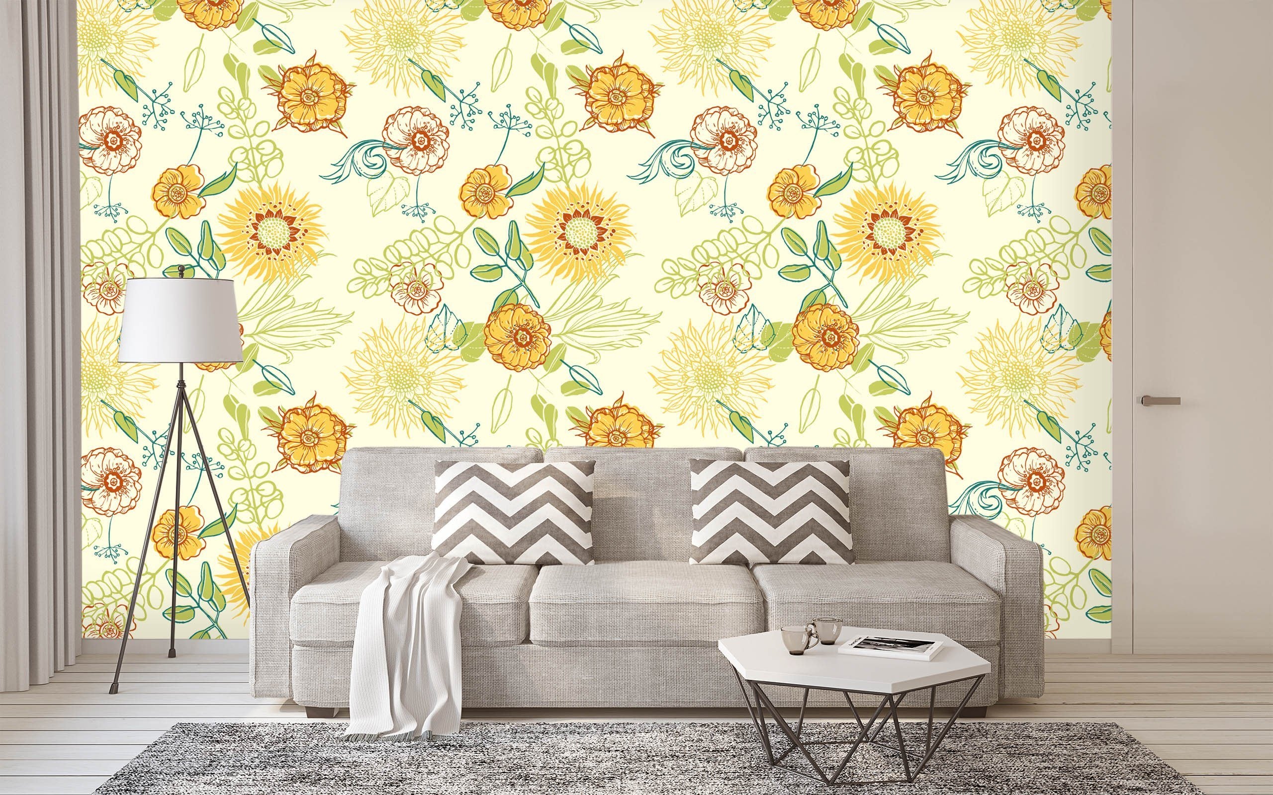3D Doodle Sun Flower 492 Wallpaper AJ Wallpaper