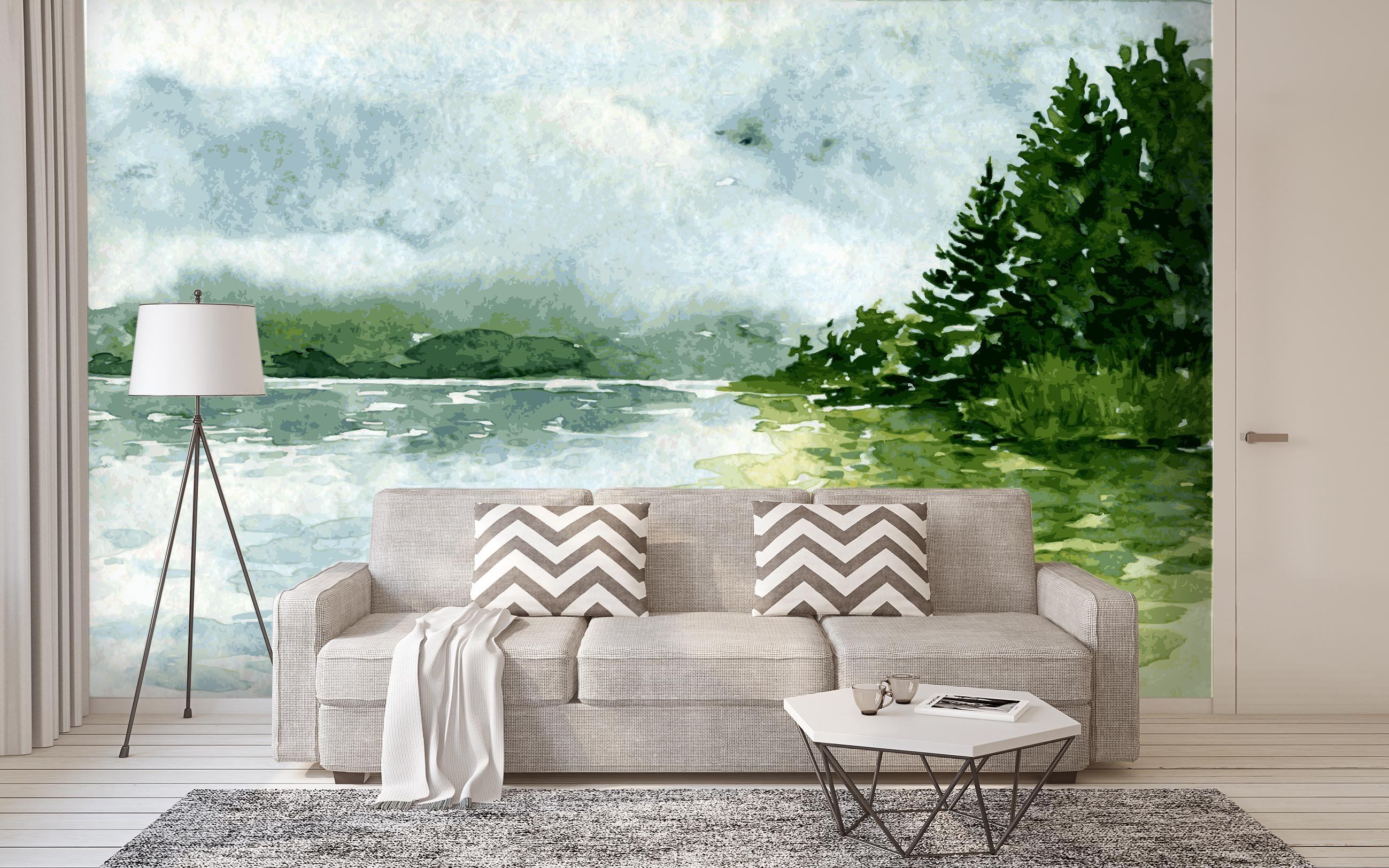 3D Lake Surface 054 Wallpaper AJ Wallpaper