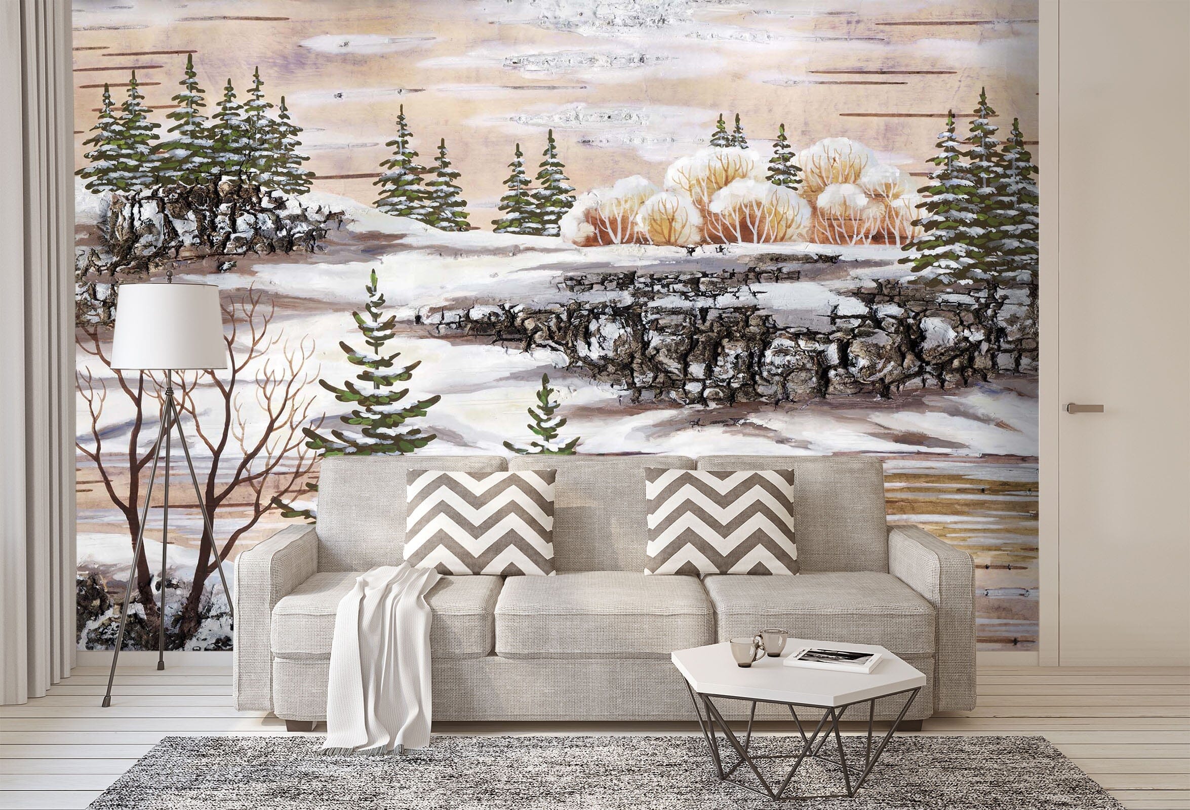 3D Snow Scene 1440 Wall Murals Wallpaper AJ Wallpaper 2