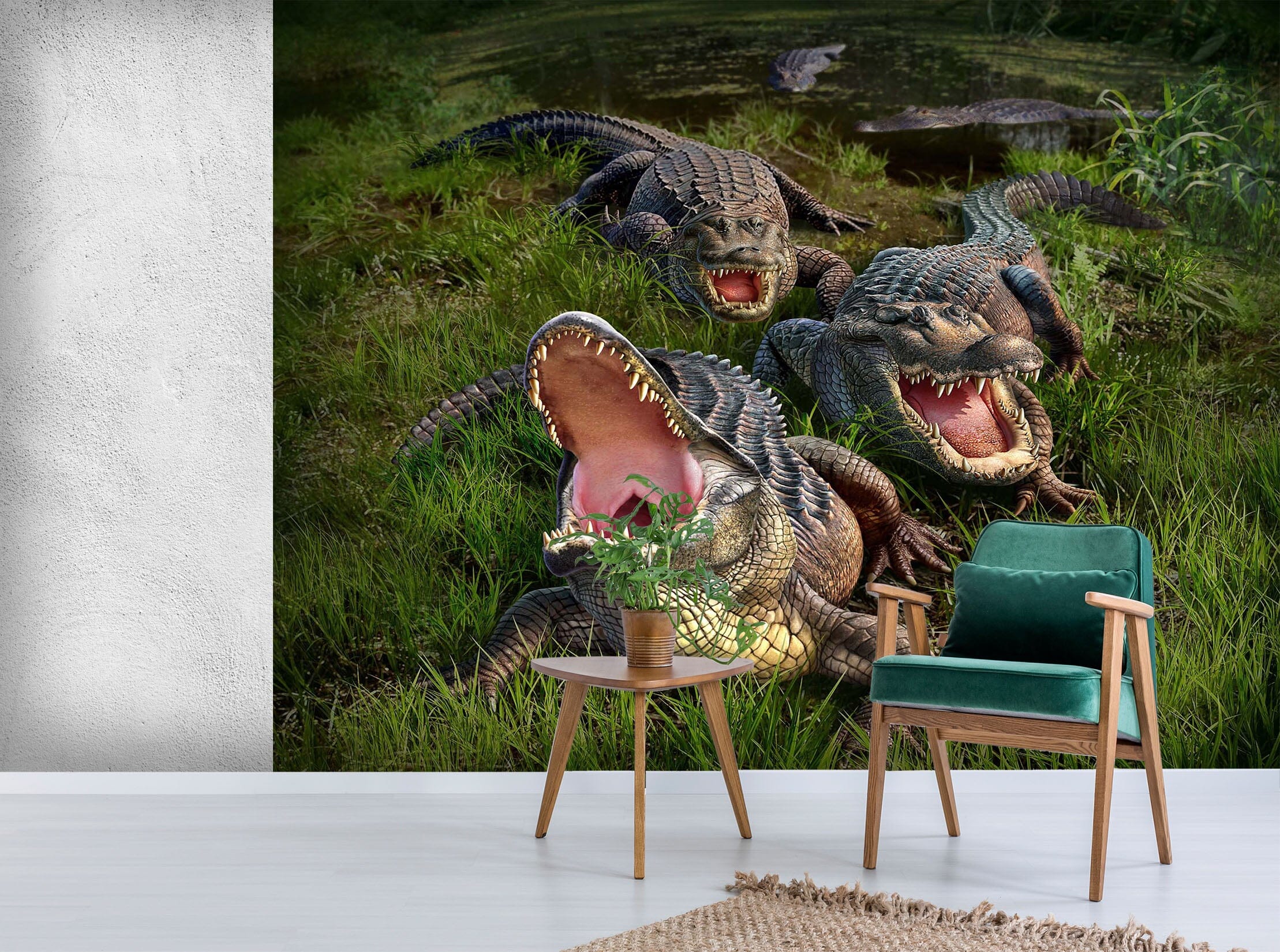 3D Crocodile 100 Jerry LoFaro Wall Mural Wall Murals Wallpaper AJ Wallpaper 2