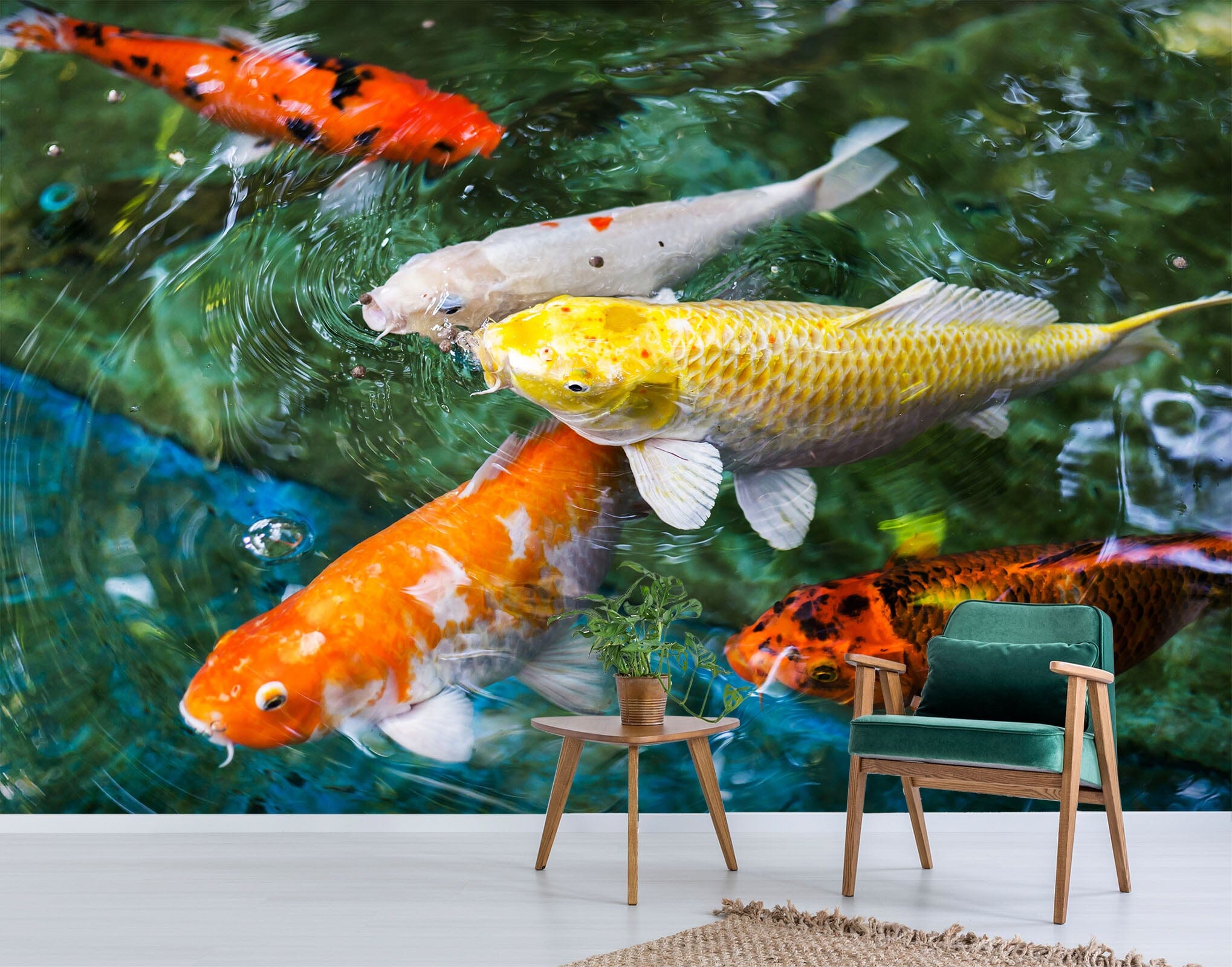 3D Koi Fish 379 Wall Murals Wallpaper AJ Wallpaper 2