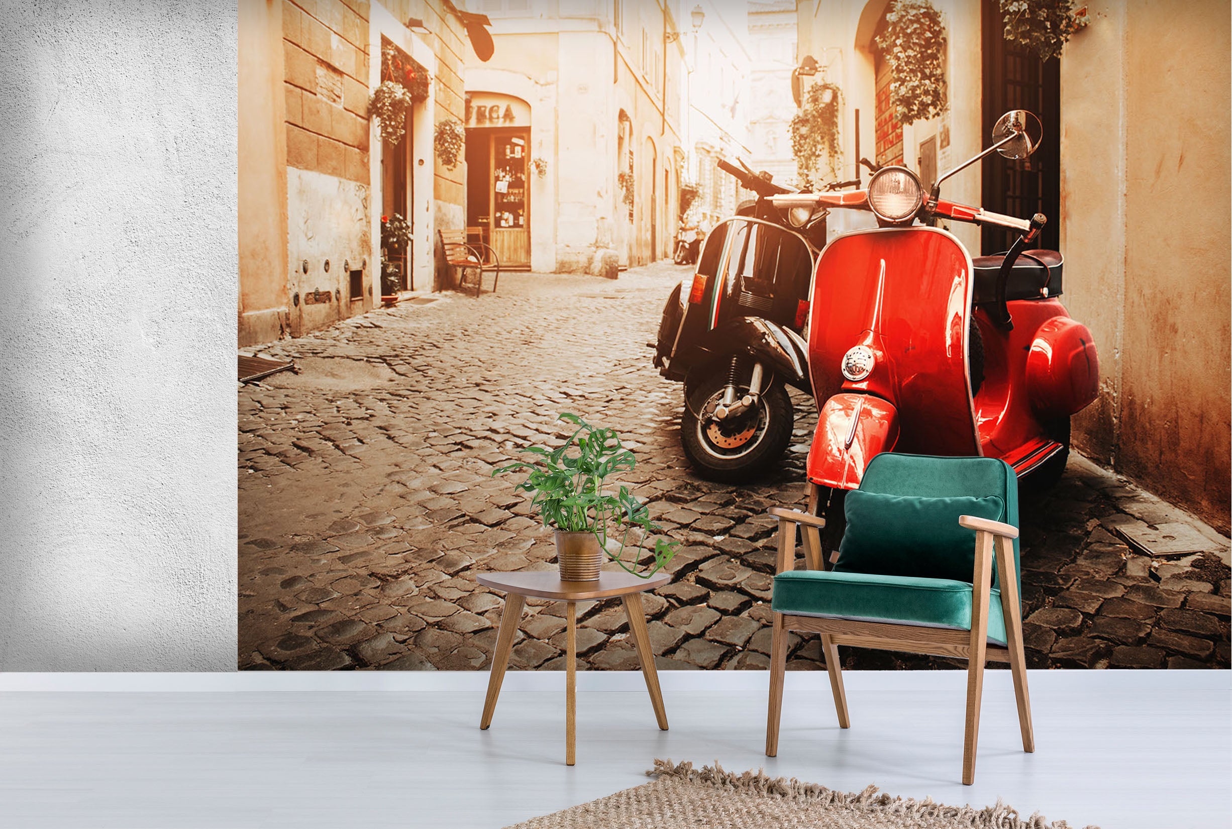 3D Red Electric Car 354 Vehicle Wall Murals