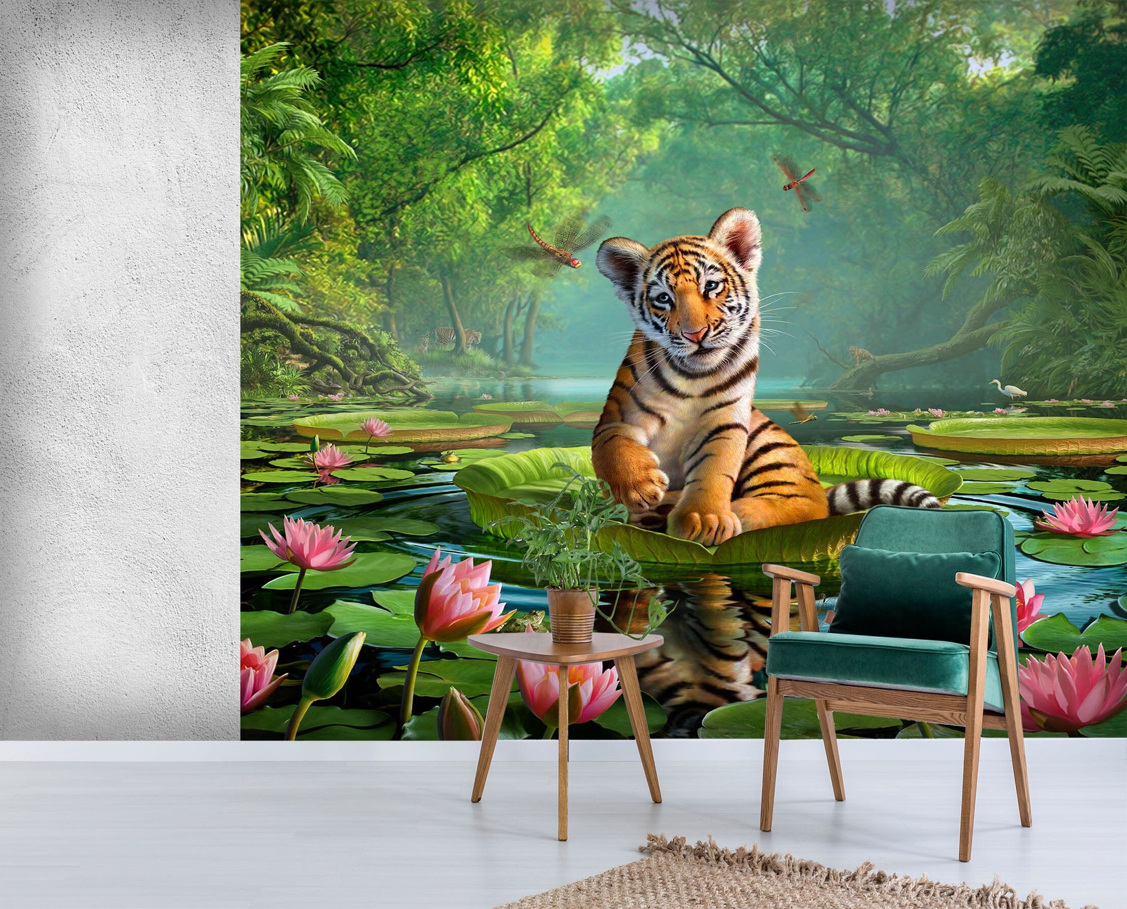 3D Tiger Lily 115 Jerry LoFaro Wall Mural Wall Murals Wallpaper AJ Wallpaper 2