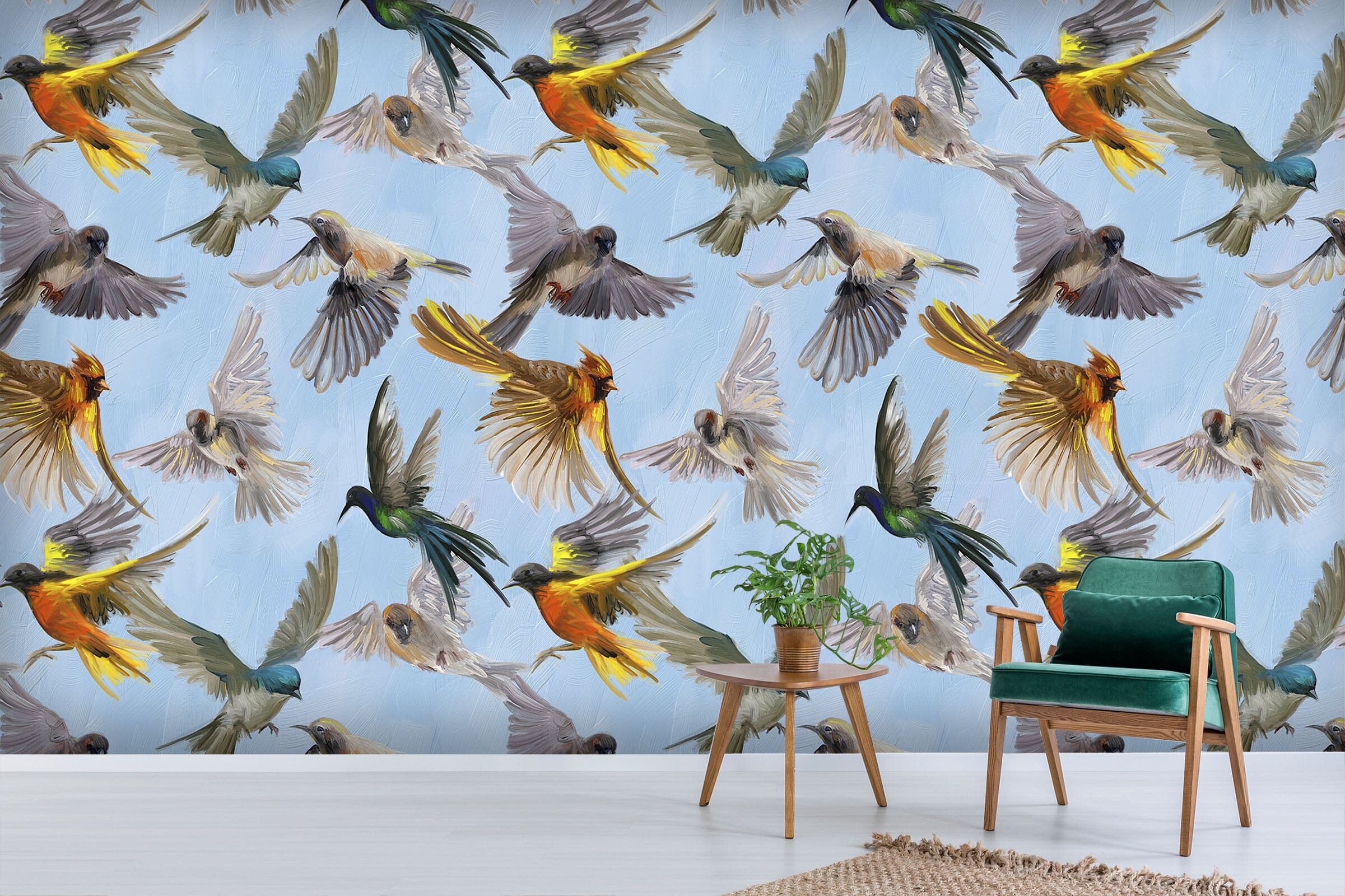 3D Graffiti Birds 452 Wall Murals Wallpaper AJ Wallpaper 2