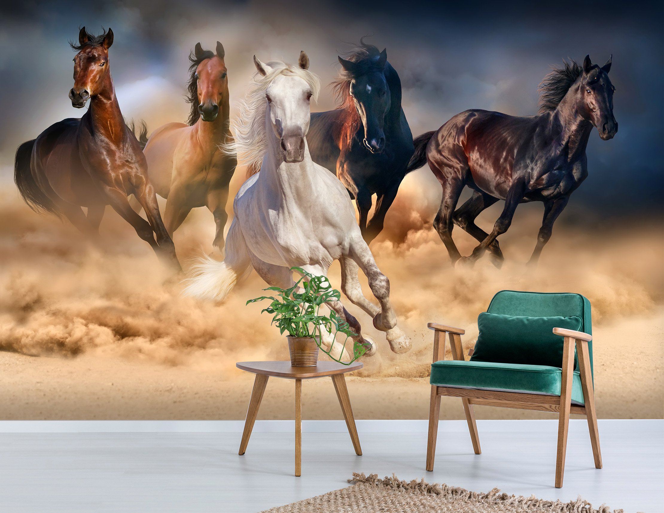 3D Running Horses 095 Wallpaper AJ Wallpaper