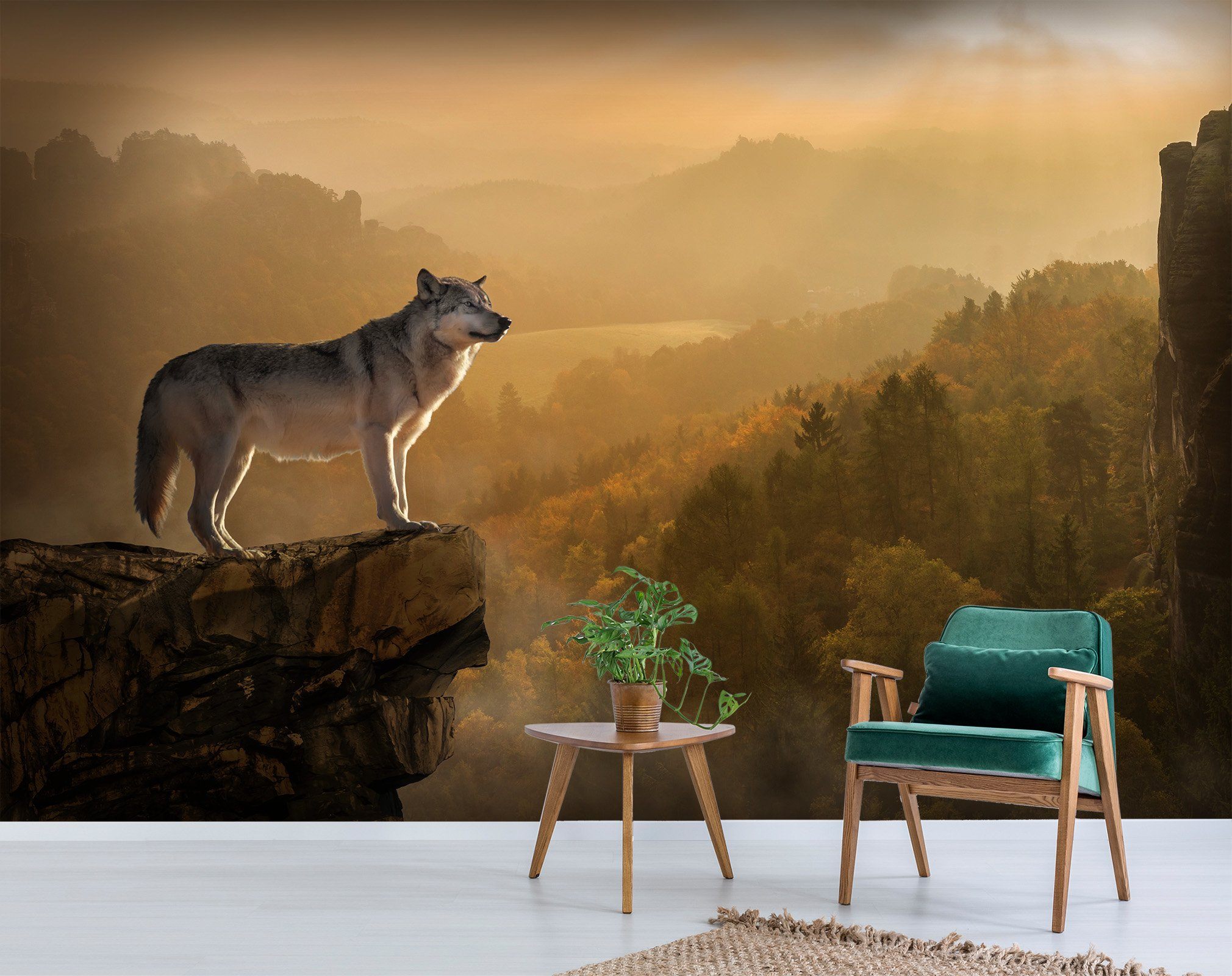 3D Wolf Cliff 249 Wallpaper AJ Wallpaper