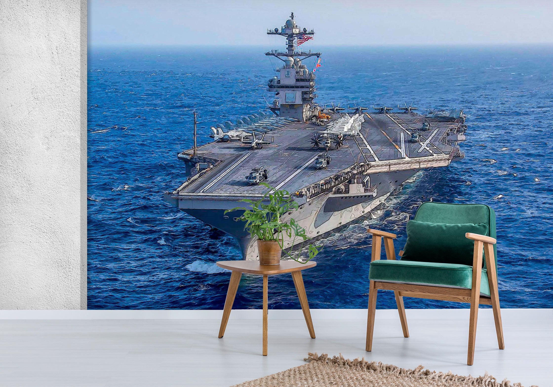 3D Military Ship 91113 Alius Herb Wall Mural Wall Murals