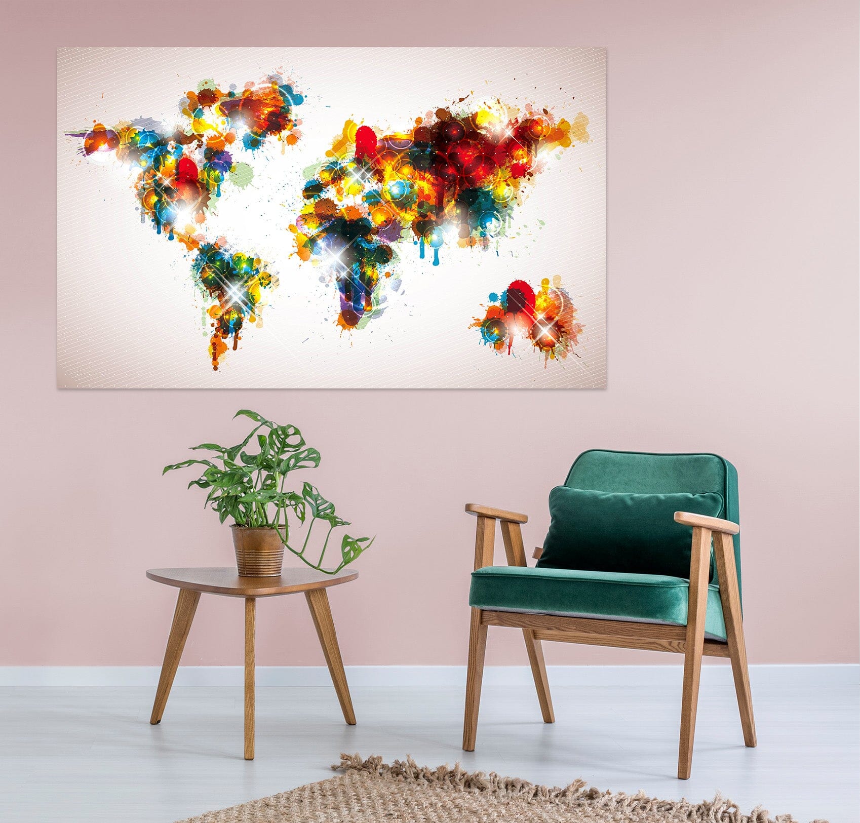 3D Color Splash 138 World Map Wall Sticker Wallpaper AJ Wallpaper 2