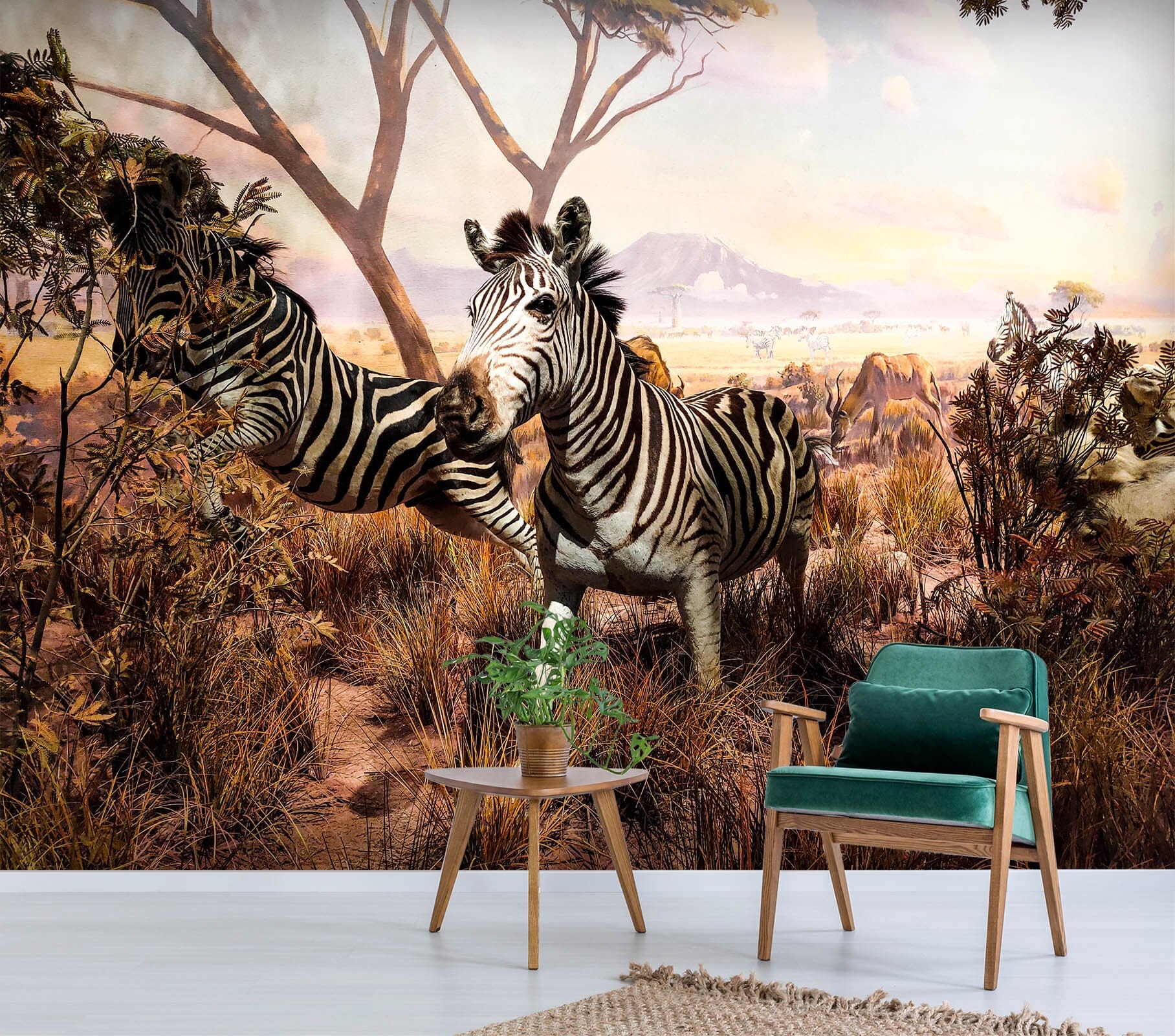3D Zebra Grass 421 Wall Murals Wallpaper AJ Wallpaper 2