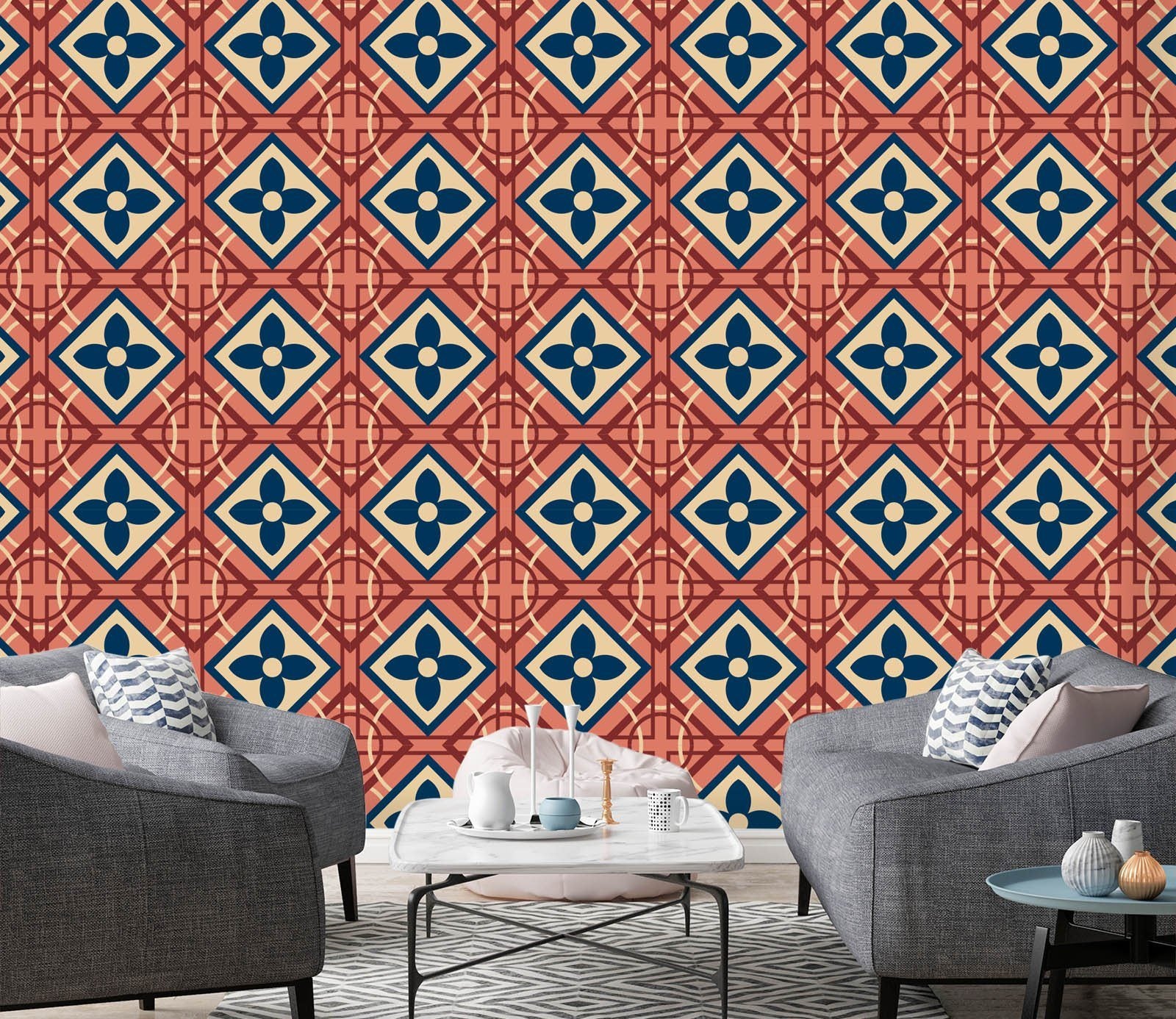 3D Red Bottom Pattern 250 Wallpaper AJ Wallpaper