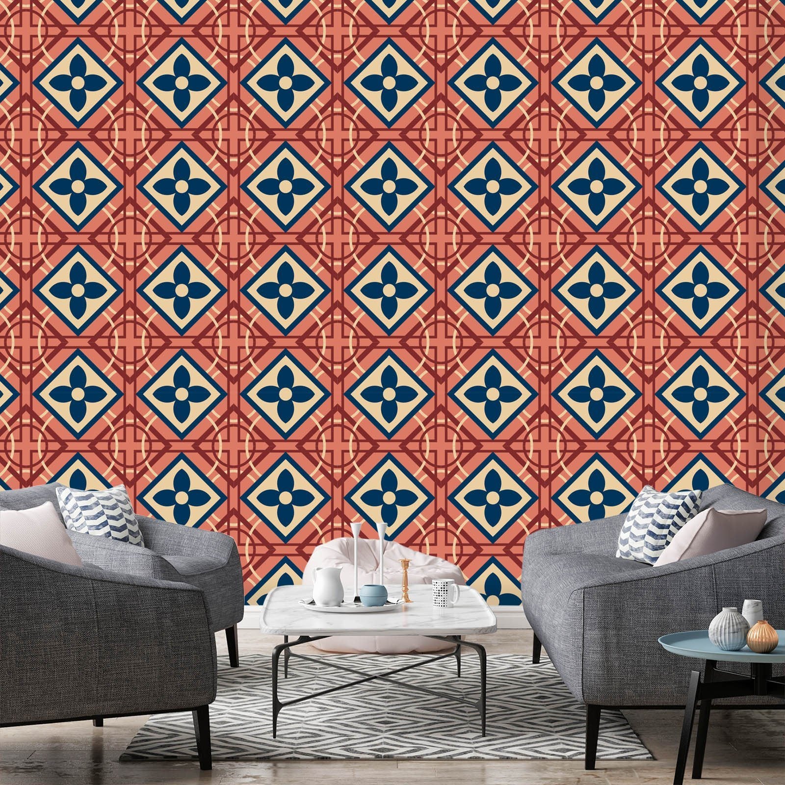 3D Red Bottom Pattern 250 Wallpaper AJ Wallpaper