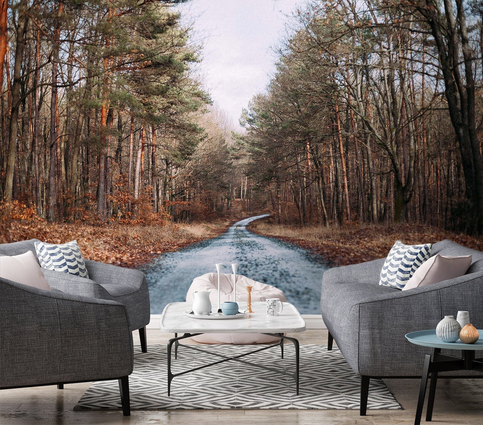 3D Woods Road 1505 Wall Murals Wallpaper AJ Wallpaper 2
