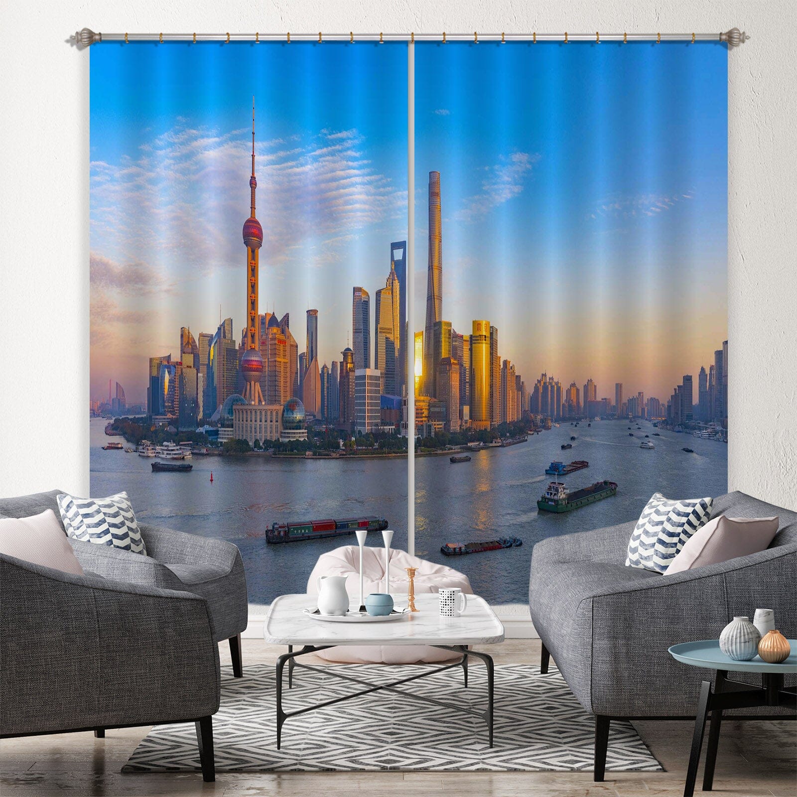 3D Water City 198 Marco Carmassi Curtain Curtains Drapes Curtains AJ Creativity Home