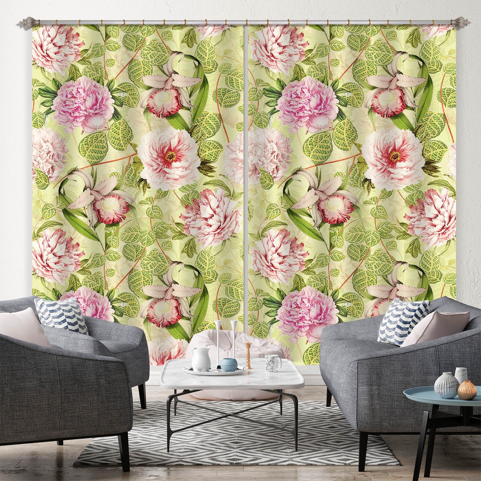 3D Pink Spring 184 Uta Naumann Curtain Curtains Drapes Curtains AJ Creativity Home