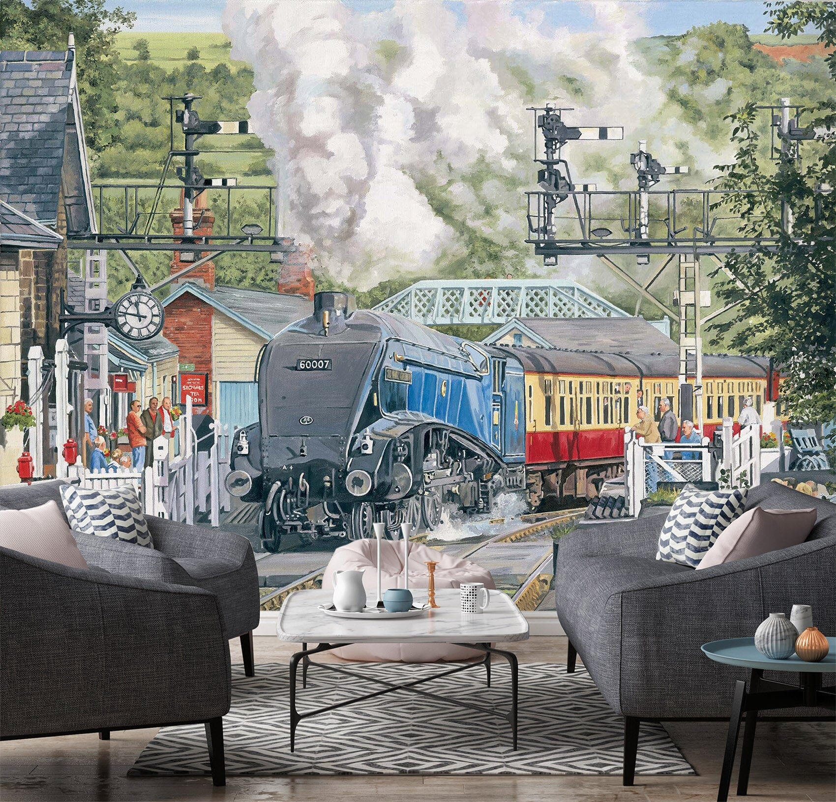 3D Sir Nigel Gresley At Grosmont 1049 Trevor Mitchell Wall Mural Wall Murals Wallpaper AJ Wallpaper 2