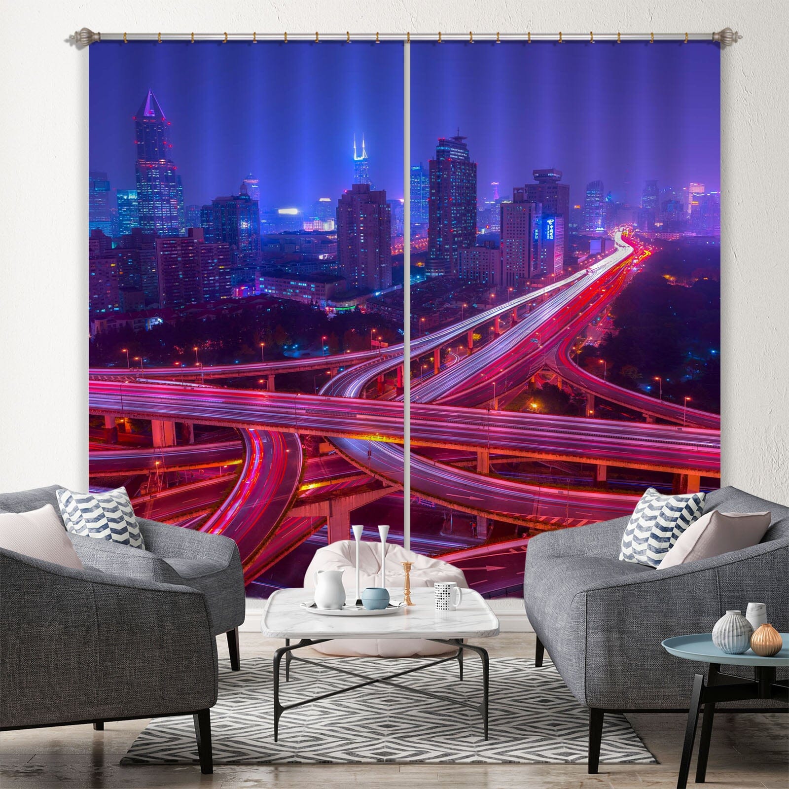 3D Pink Road 201 Marco Carmassi Curtain Curtains Drapes Curtains AJ Creativity Home