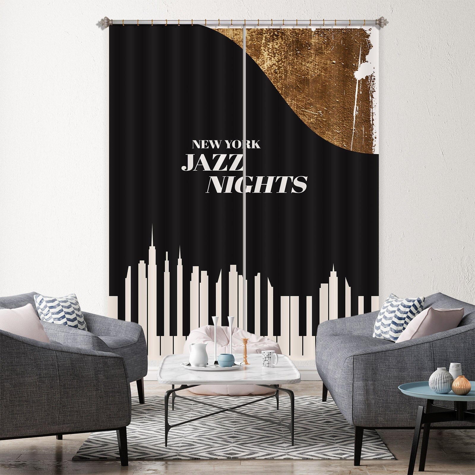 3D Piano Key Pattern 1066 Boris Draschoff Curtain Curtains Drapes Curtains AJ Creativity Home