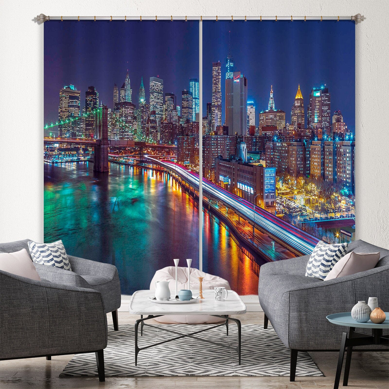 3D Night Lights 008 Assaf Frank Curtain Curtains Drapes Curtains AJ Creativity Home