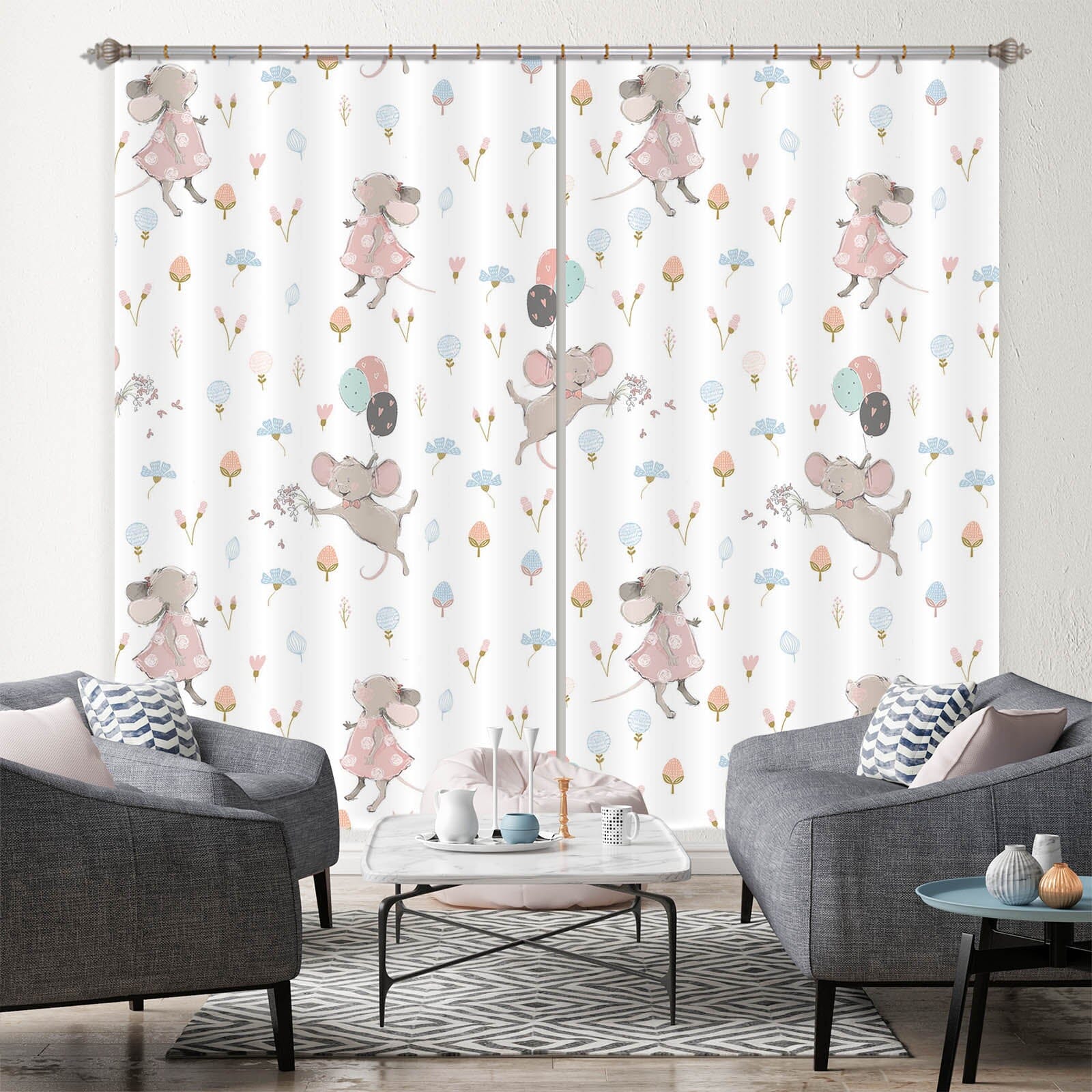 3D Mouse Balloon 114 Uta Naumann Curtain Curtains Drapes Curtains AJ Creativity Home