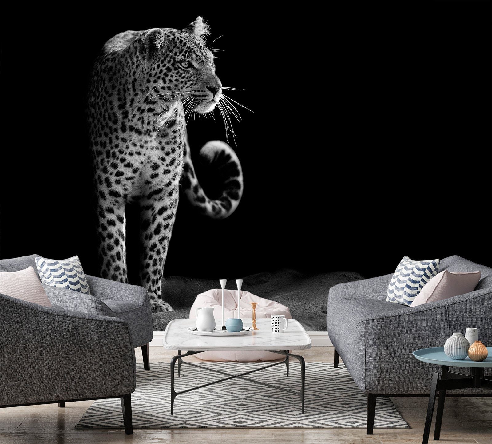 3D Black Leopard 17 Wall Murals Wallpaper AJ Wallpaper 2
