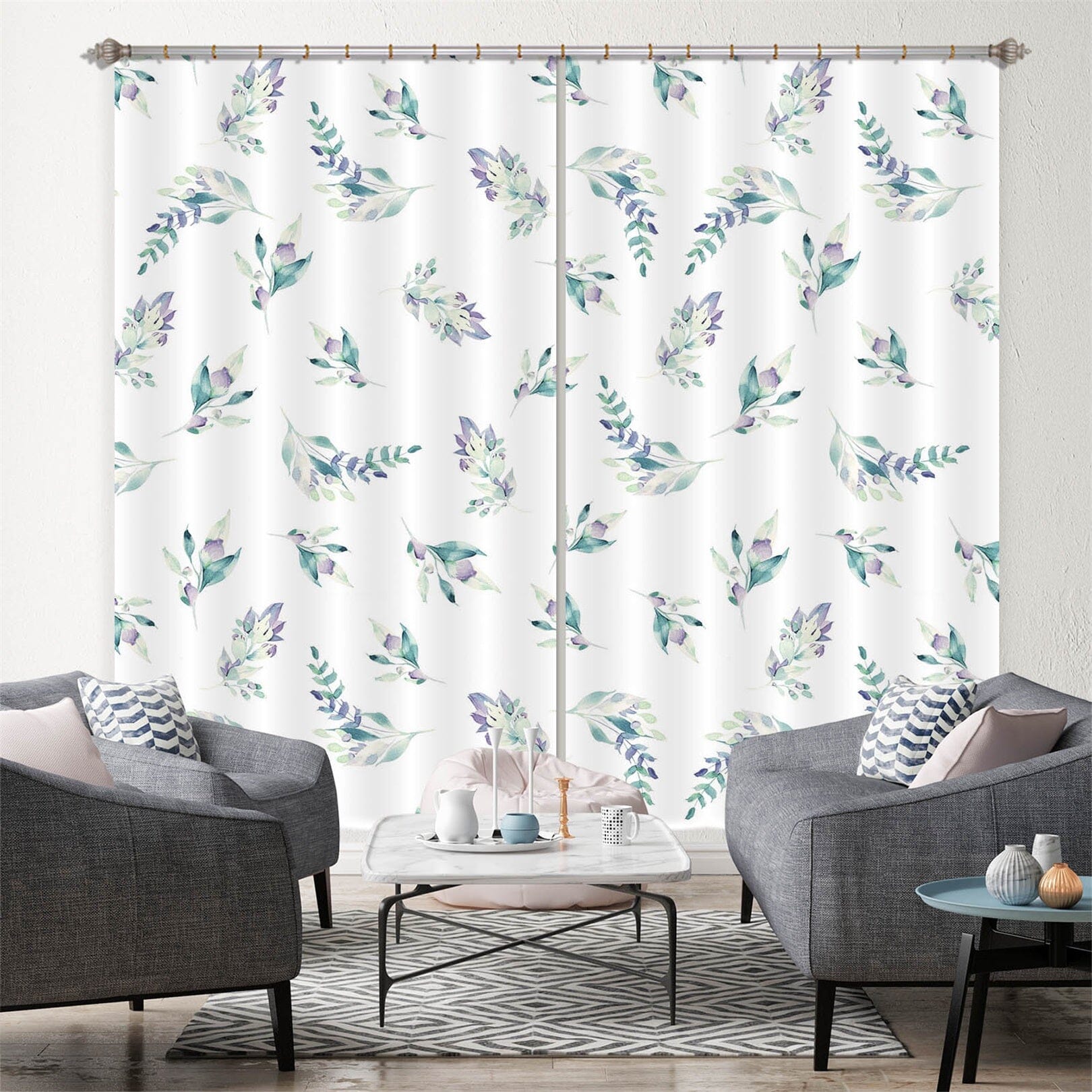 3D Purple Flower Painting 132 Uta Naumann Curtain Curtains Drapes Curtains AJ Creativity Home