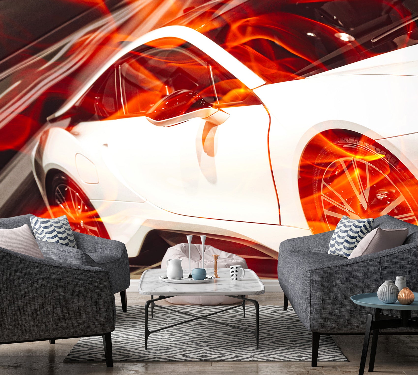 3D Sports Car 394 Vehicle Wall Murals