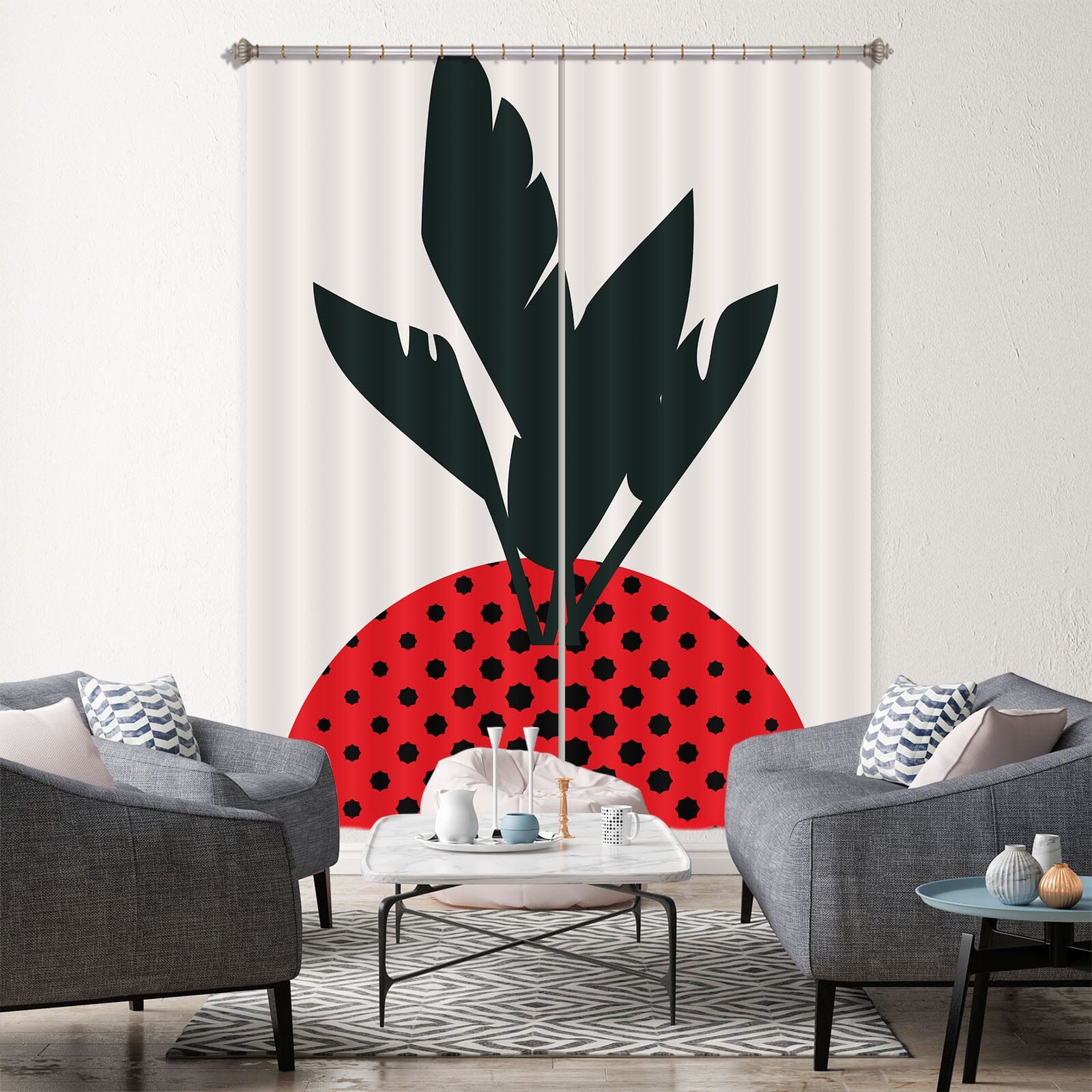 3D Pineapple Leaves 1081 Boris Draschoff Curtain Curtains Drapes Curtains AJ Creativity Home